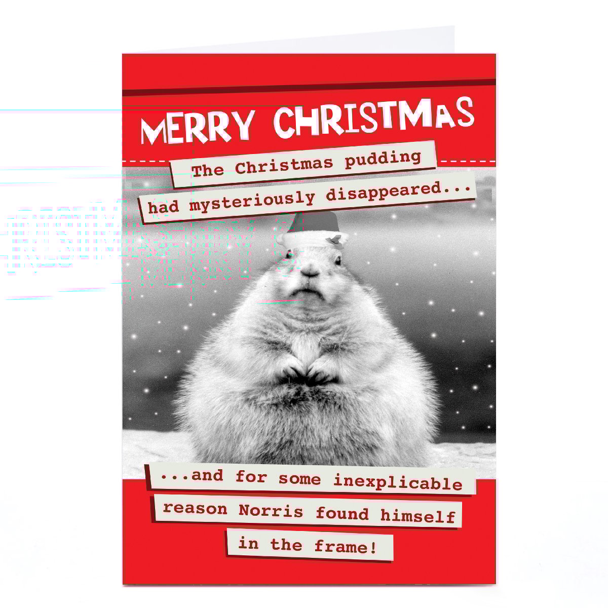 Personalised Quitting Hollywood Christmas Card - Merry Christmas Pudding
