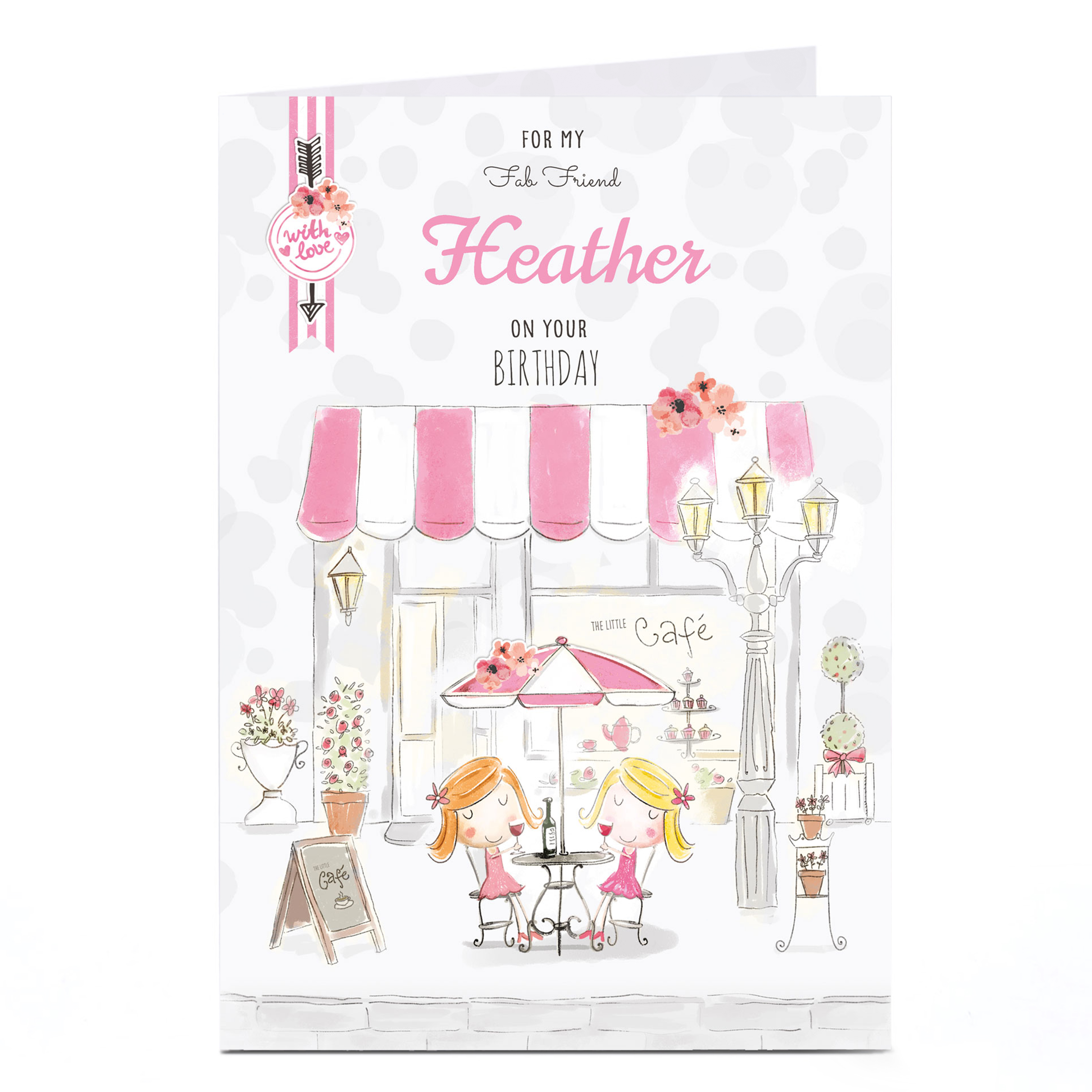 Personalised Card - Pink Cafe