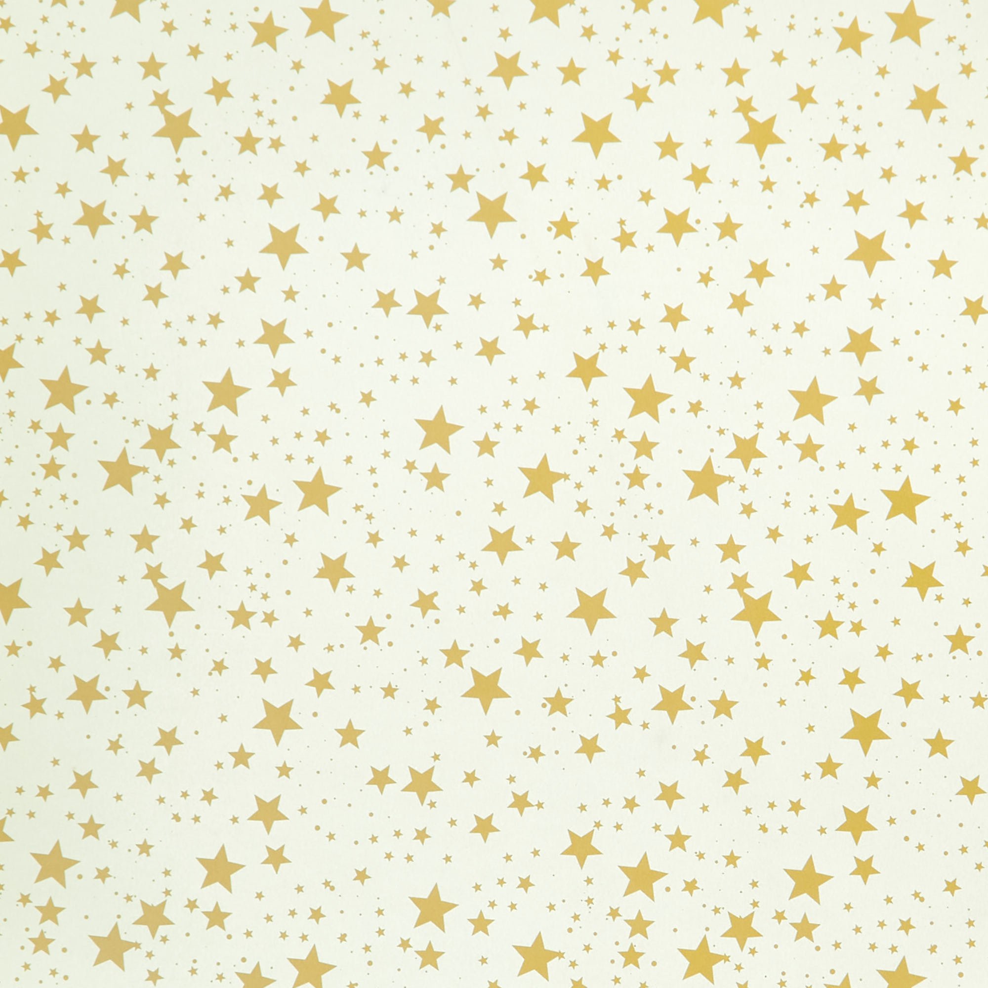Gold Stars Christmas Wrapping Paper - 10 Sheets