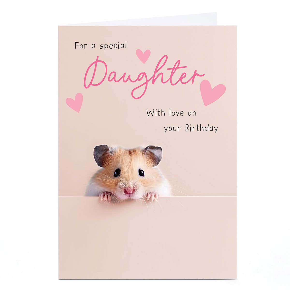 Personalised Birthday Card - Cute Hamster Love on Your Birthday, Daughter