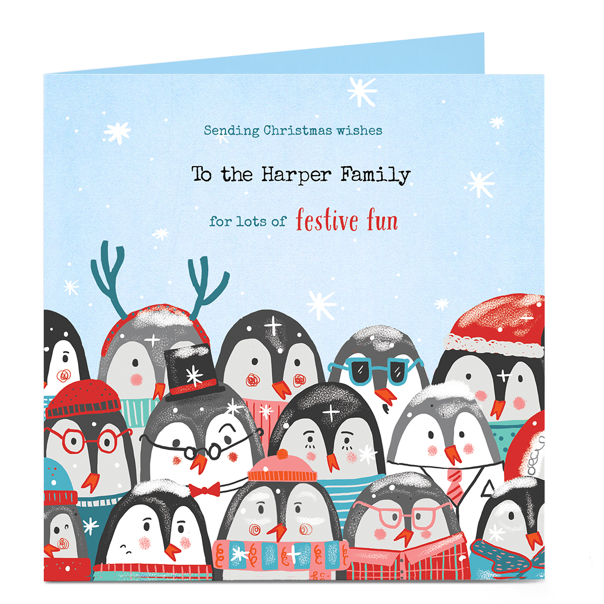 Personalised Christmas Card - Sending Christmas Wishes 