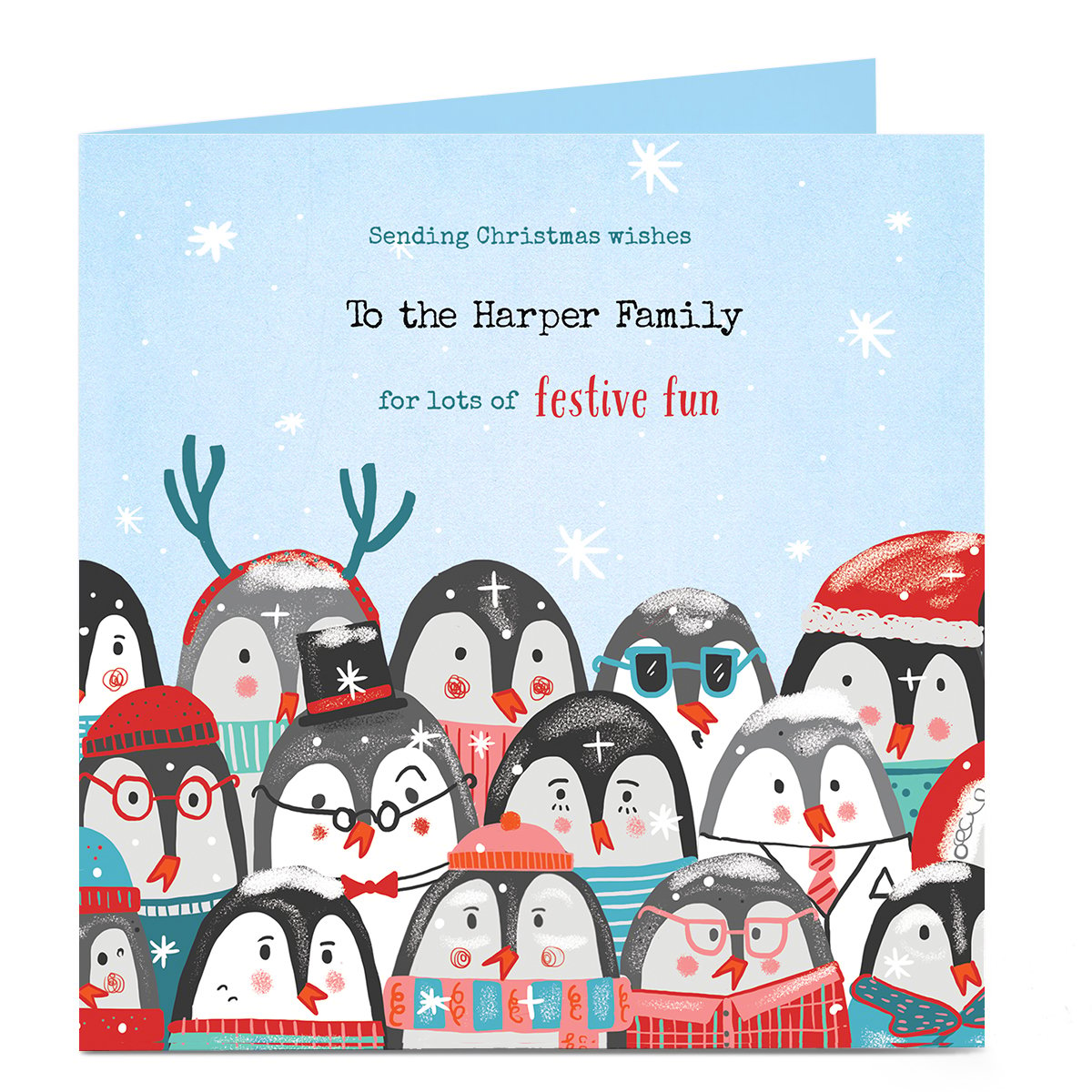 Personalised Christmas Card - Sending Christmas Wishes 