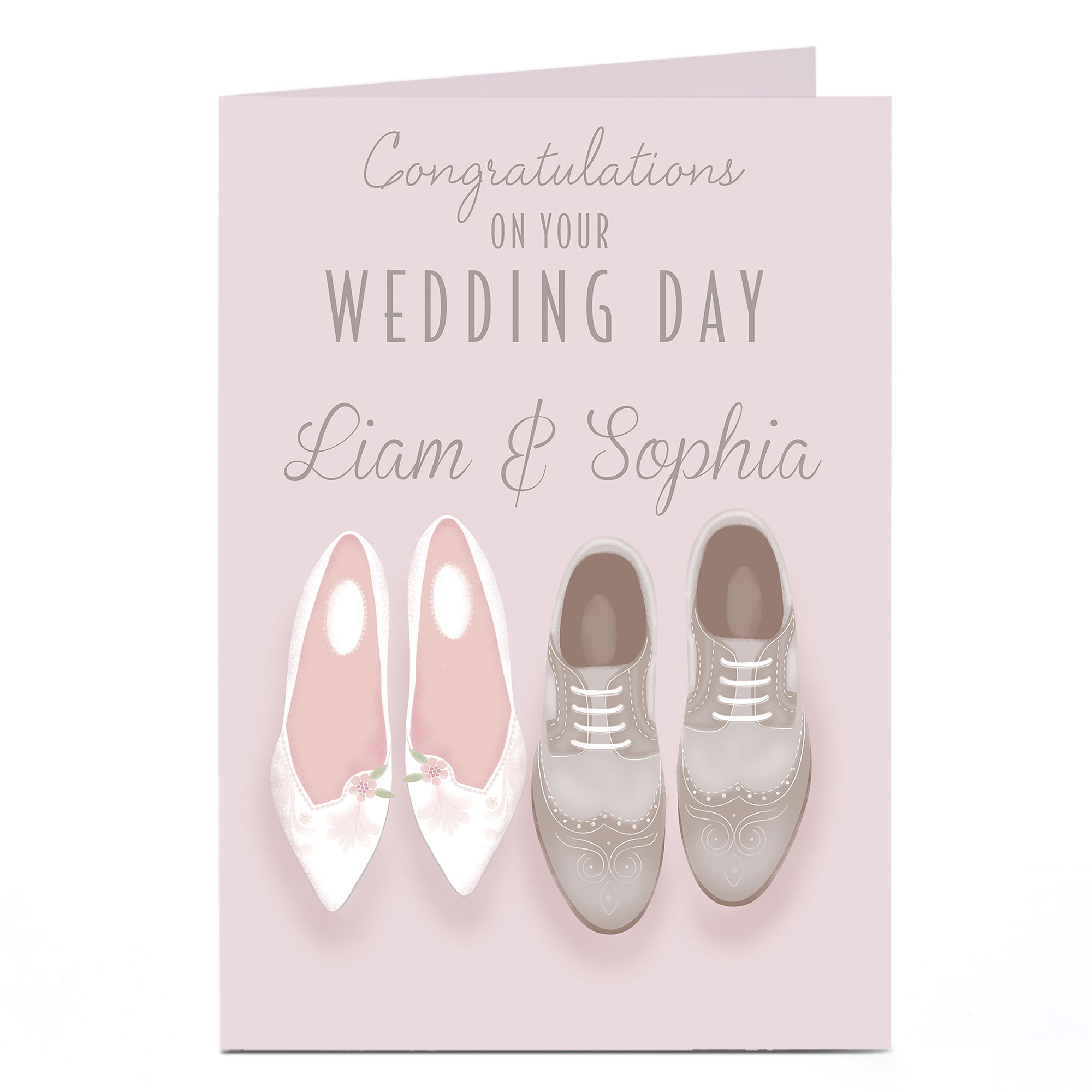 Personalised Wedding Card - Bride & Groom Shoes