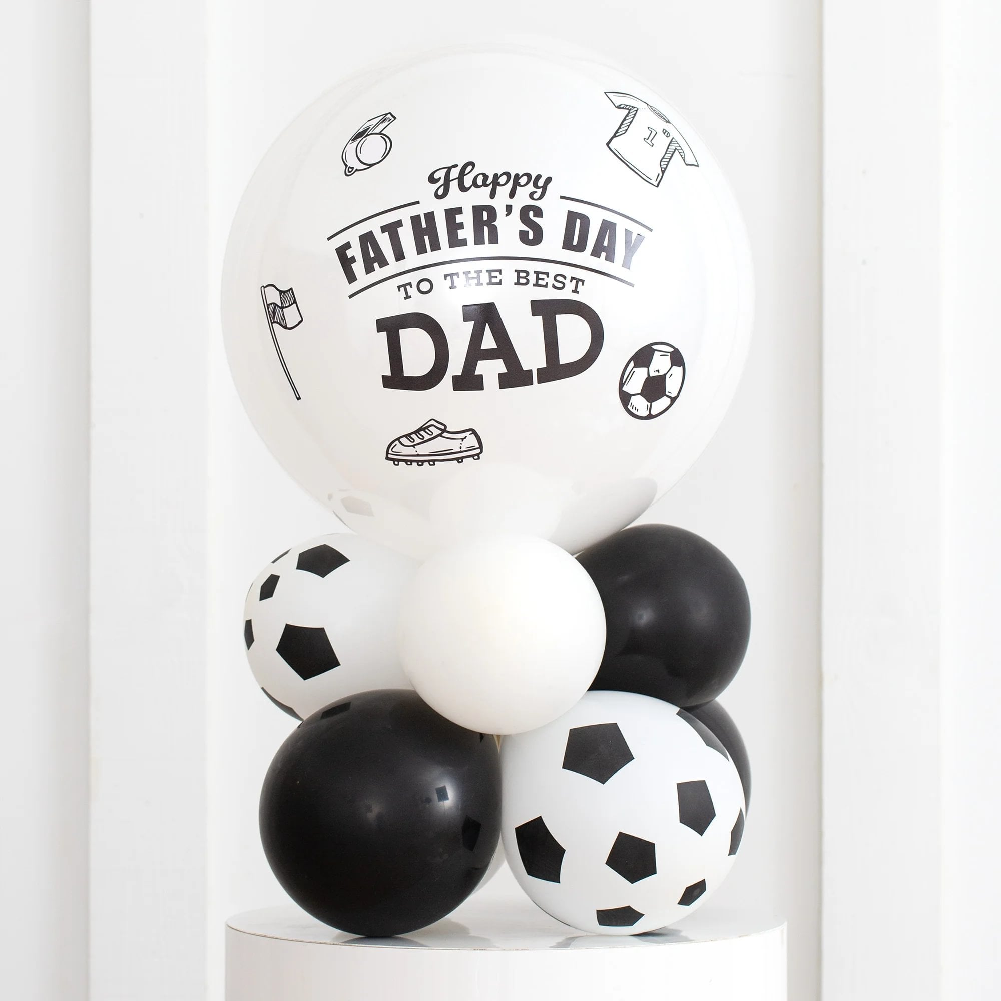Happy Father's Day Football Bubble Balloon Stack - Delivered Inflated!