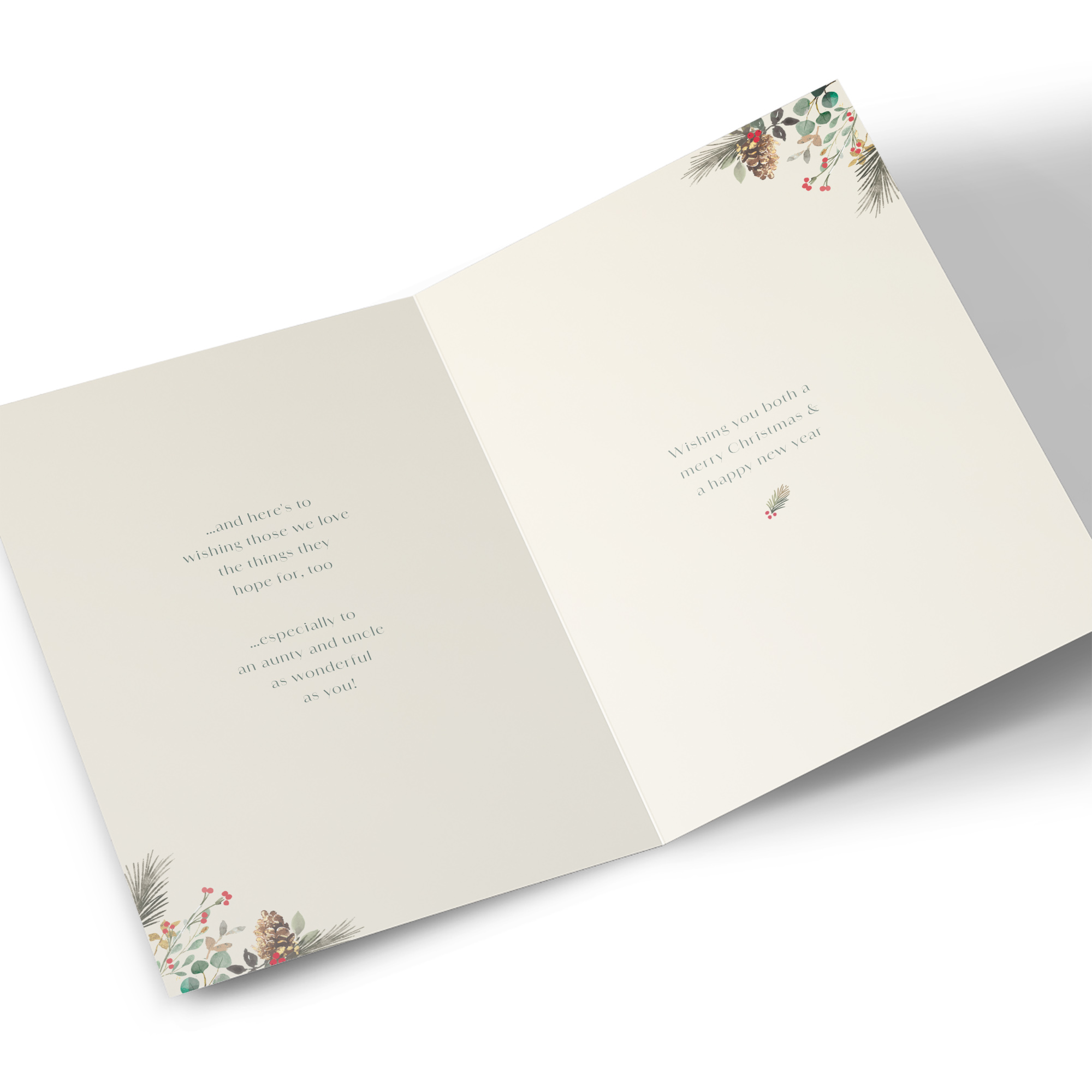 Christmas Card - Every Happy Thing, Aunty & Uncle