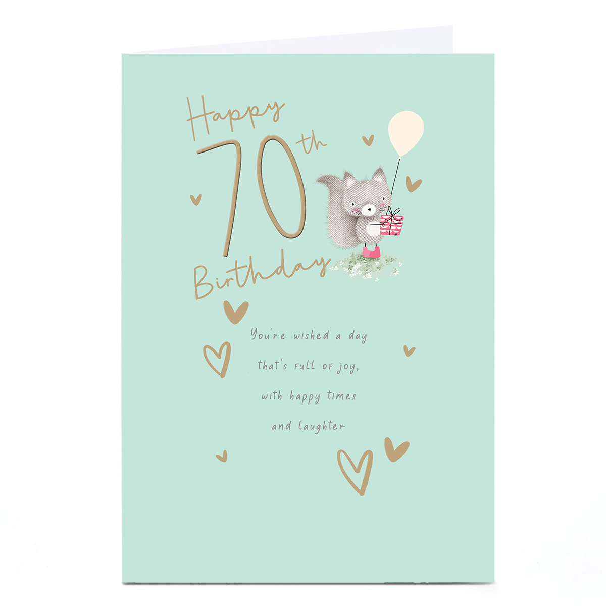 70th Birthday Card - Joy Happy Times and Laughter