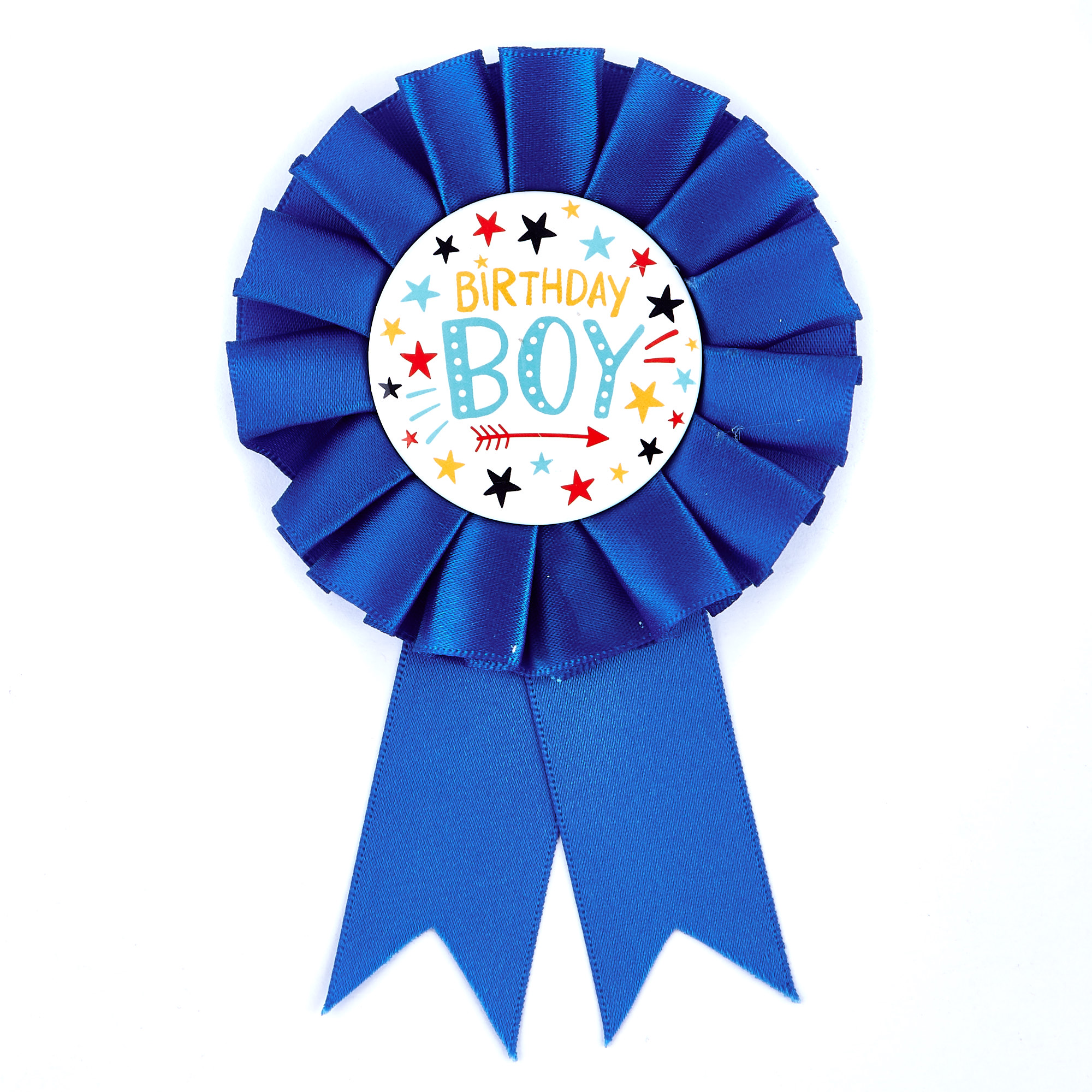 Birthday Boy Blue Rosette Badge 