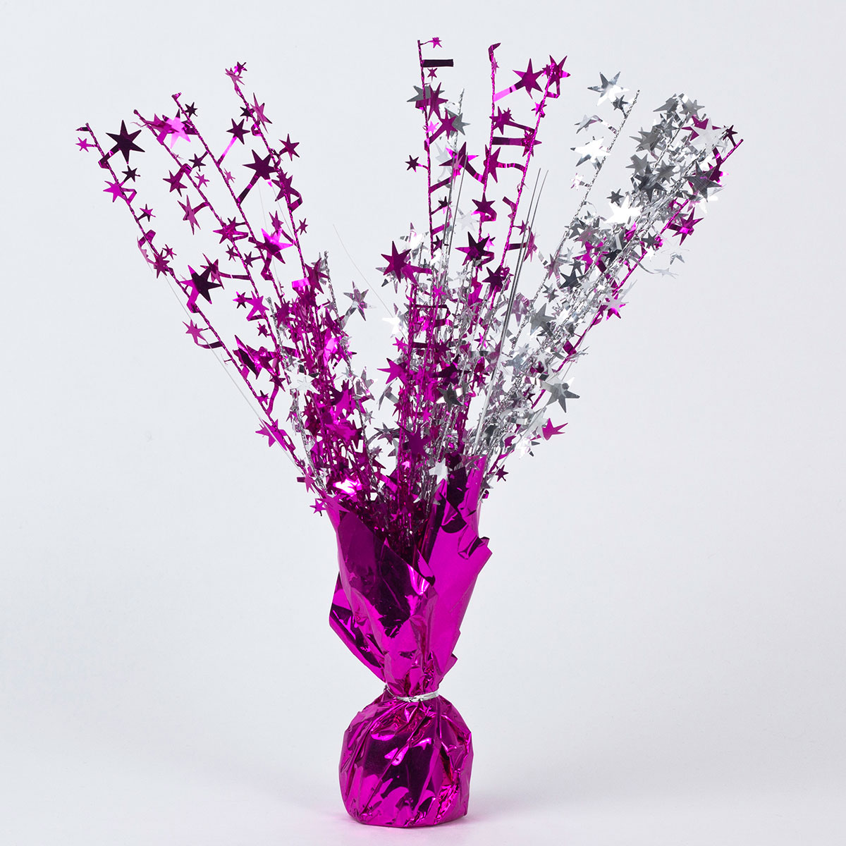 Magenta Star Foil Balloon Weight Centrepiece