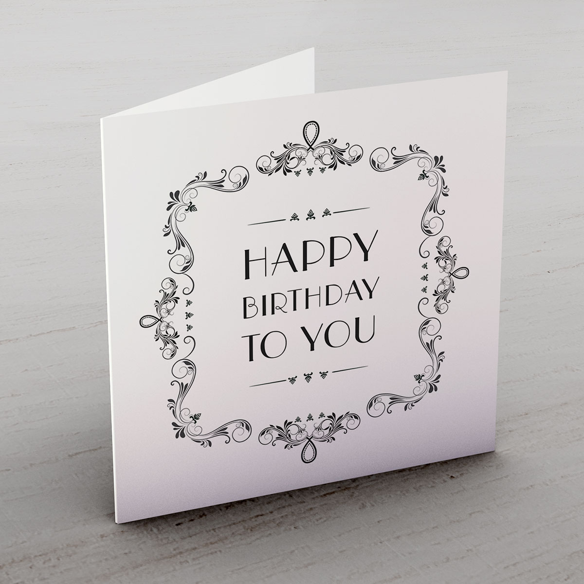 Personalised Birthday Card - Decadent Black & White Design
