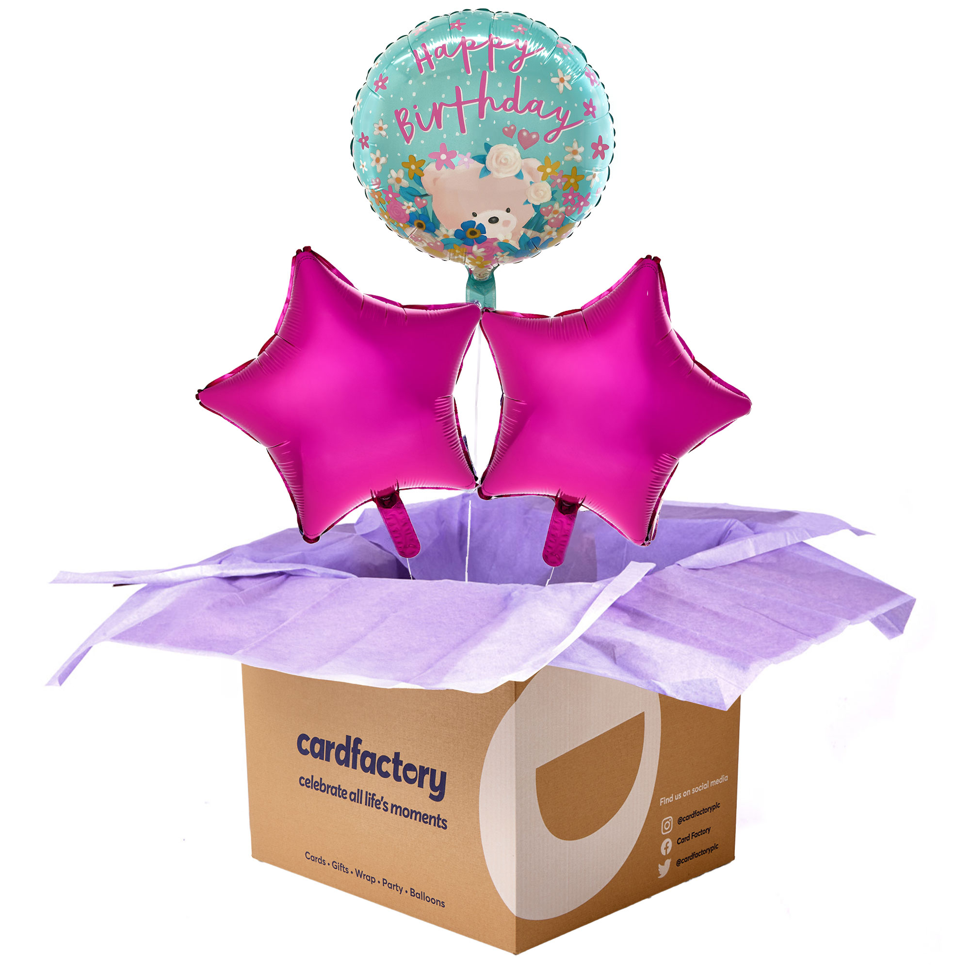 Hugs Happy Birthday Balloon Bouquet - DELIVERED INFLATED!