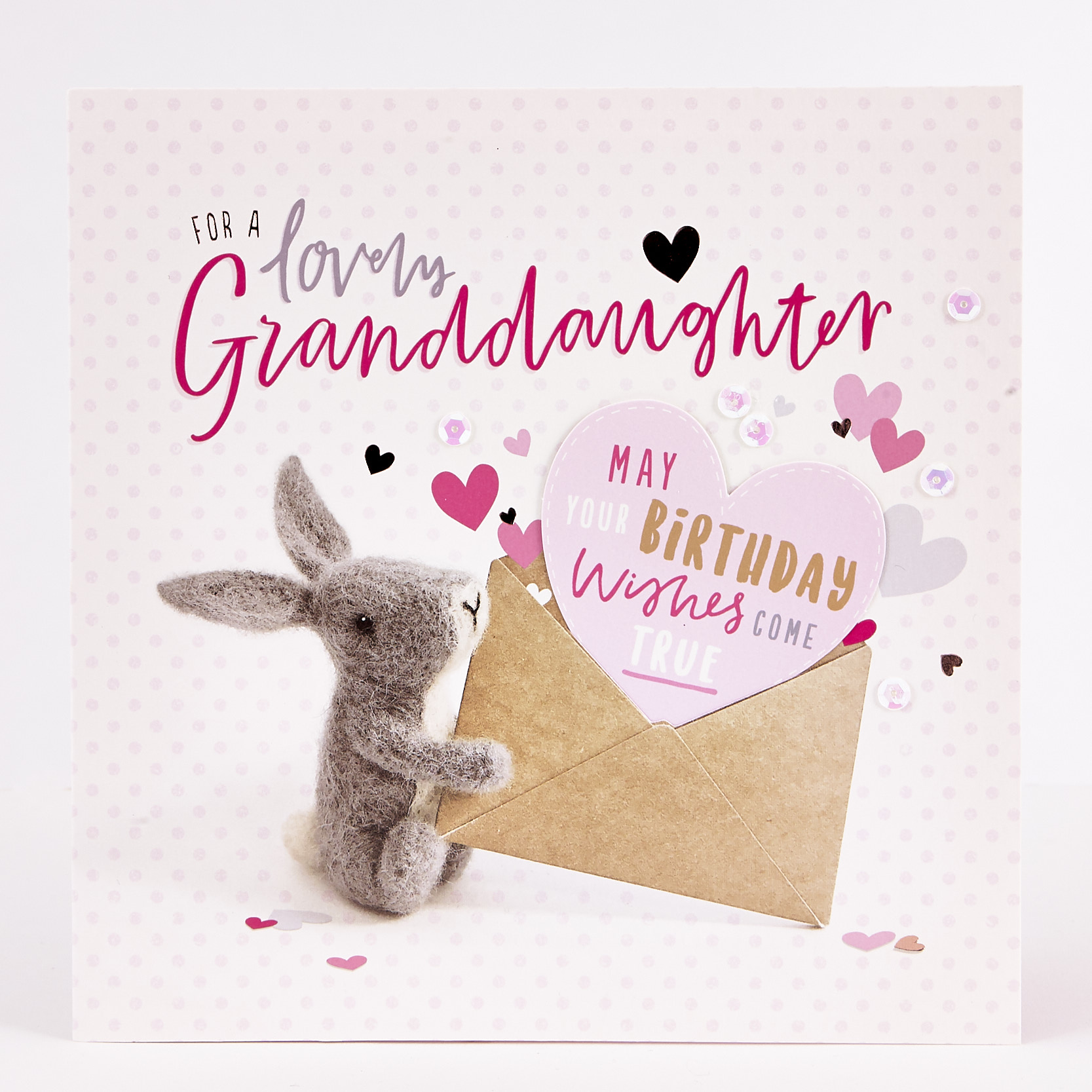 Exquisite Collection Birthday Card - Granddaughter Rabbit