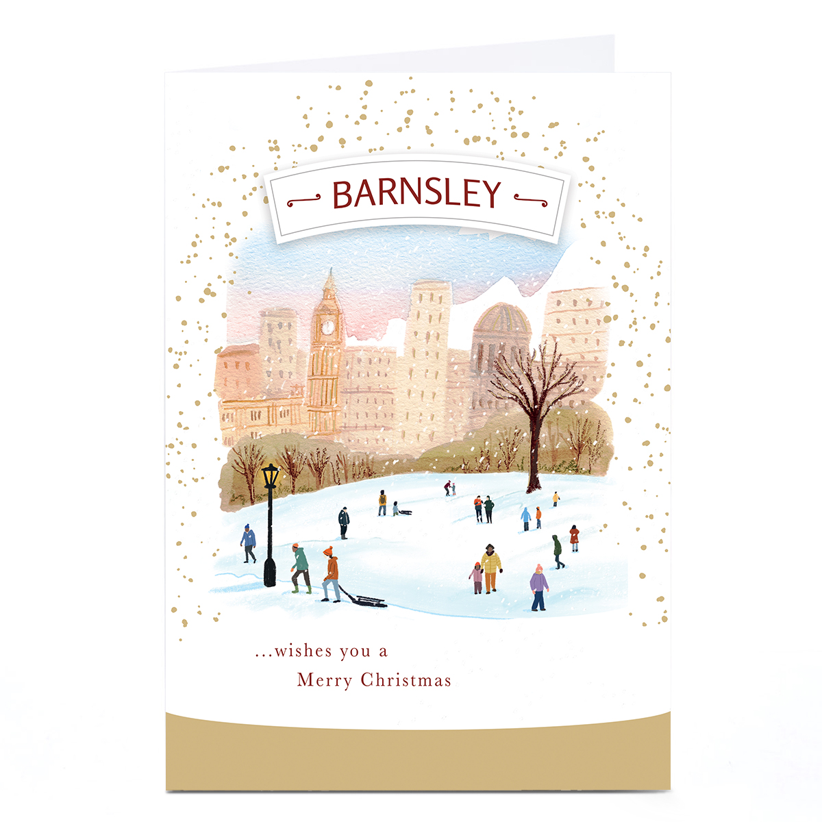 Personalised Old Town Christmas Card - Merry Christmas From the Town