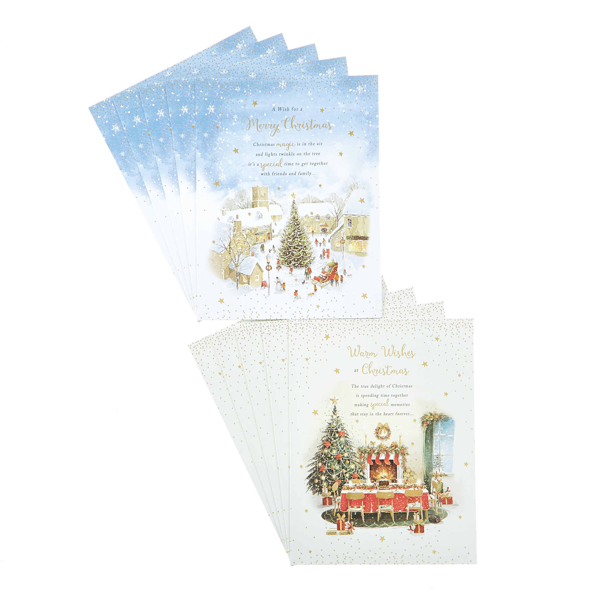 12 Deluxe Charity Boxed Christmas Cards - Festive Scenes (2 Designs)
