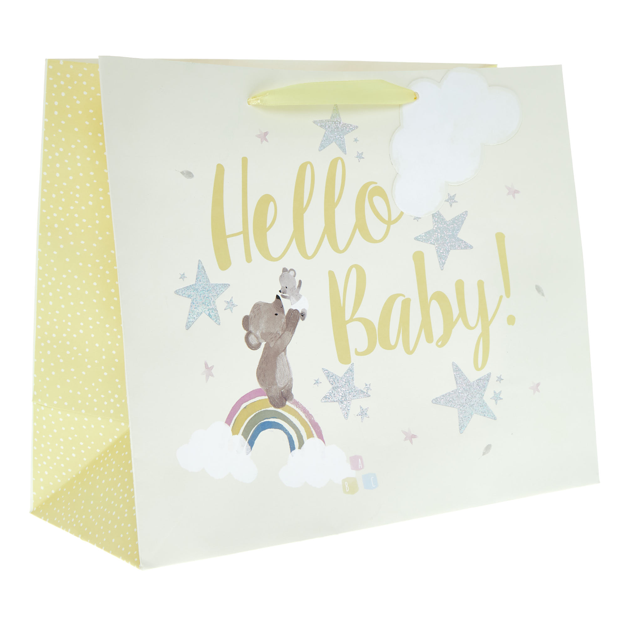 Hello Baby Yellow Large Landscape Gift Bag