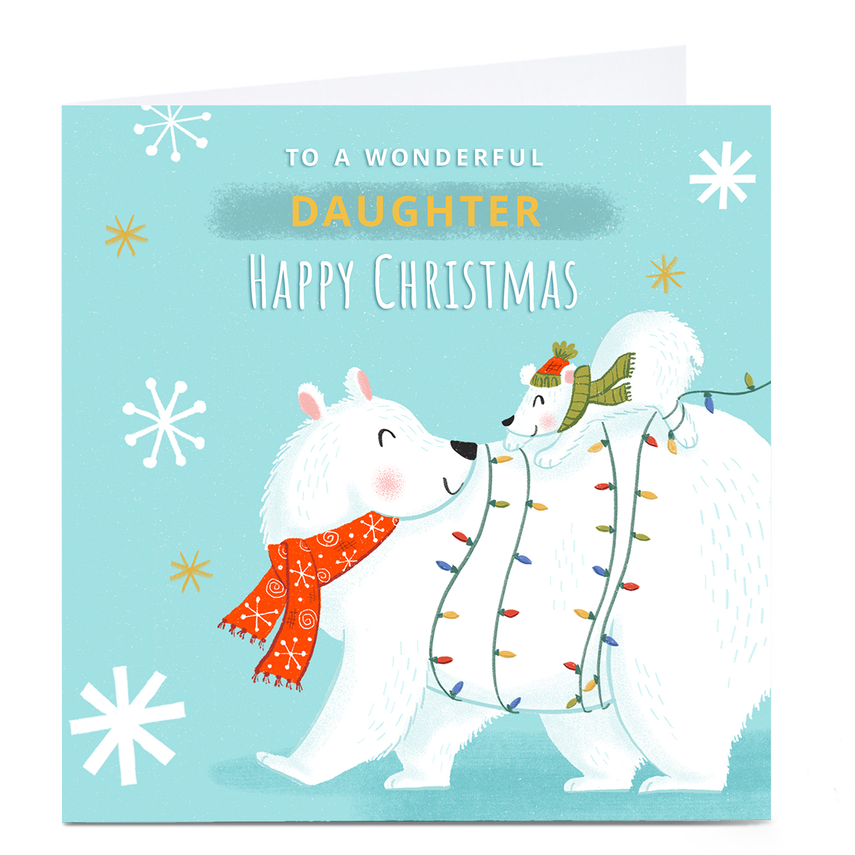 Personalised Dalia Clark Christmas Card - Polar Bears Daughter