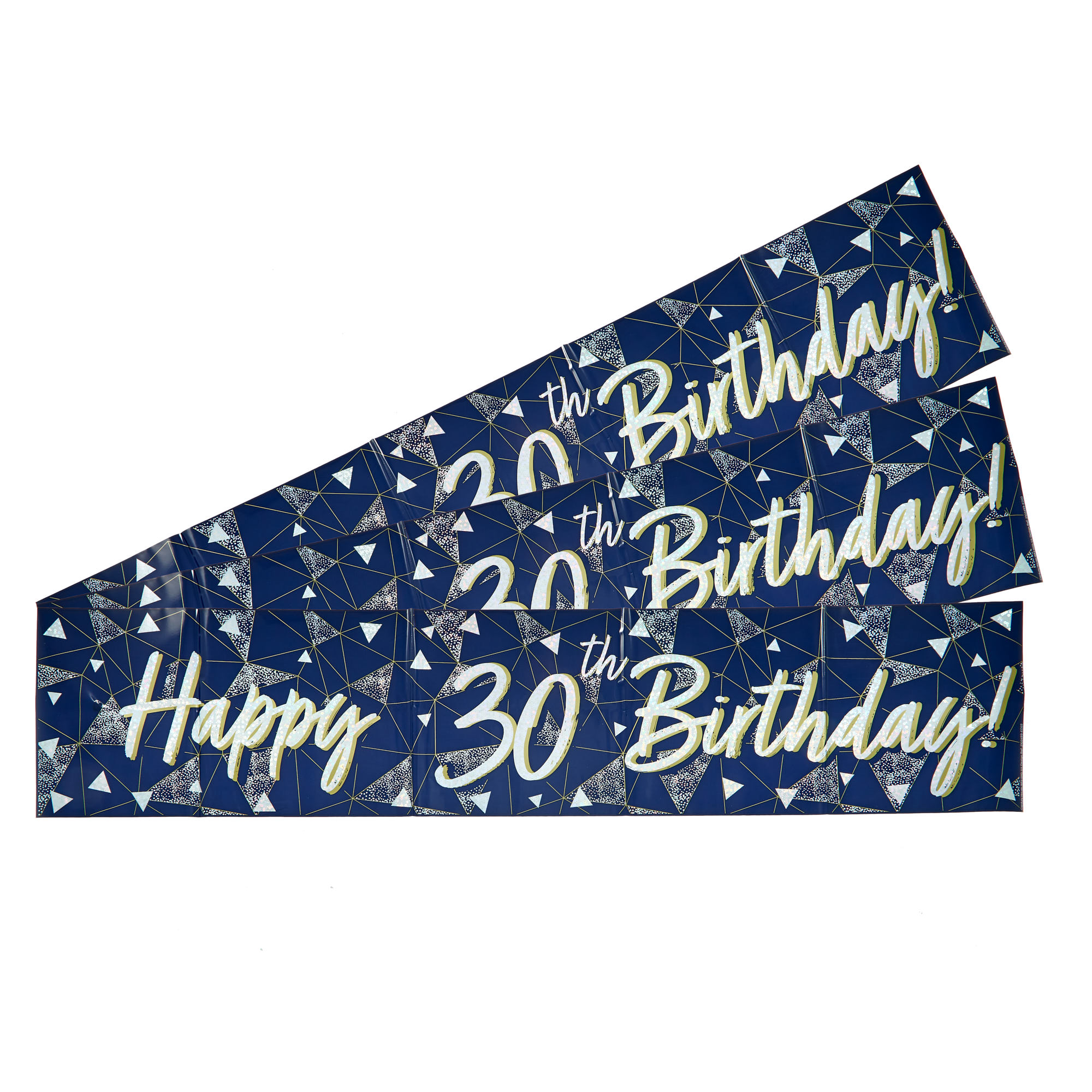 Geometric Happy 30th Birthday Banners - Pack of 3