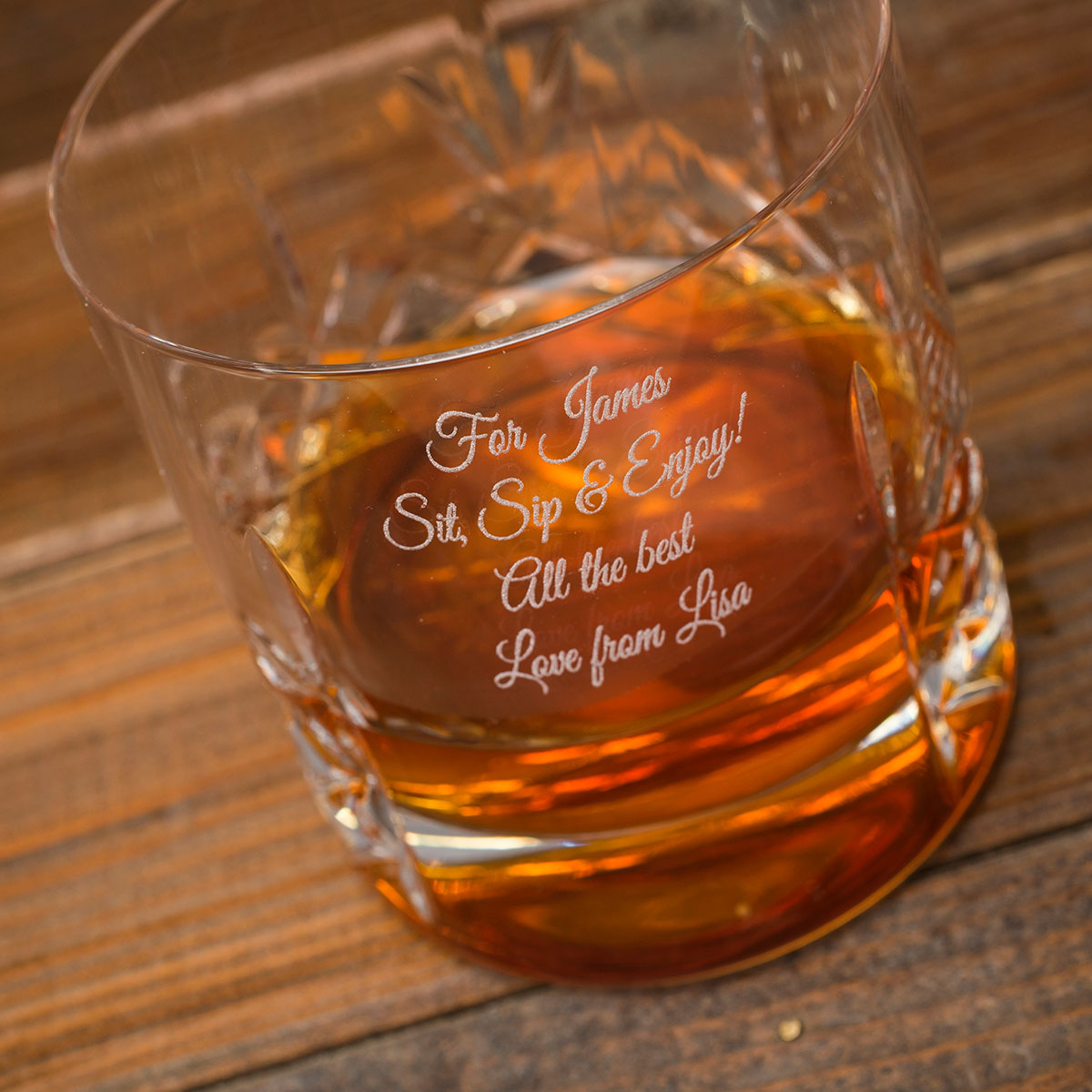 Engraved Crystal Tumbler And Whisky Set