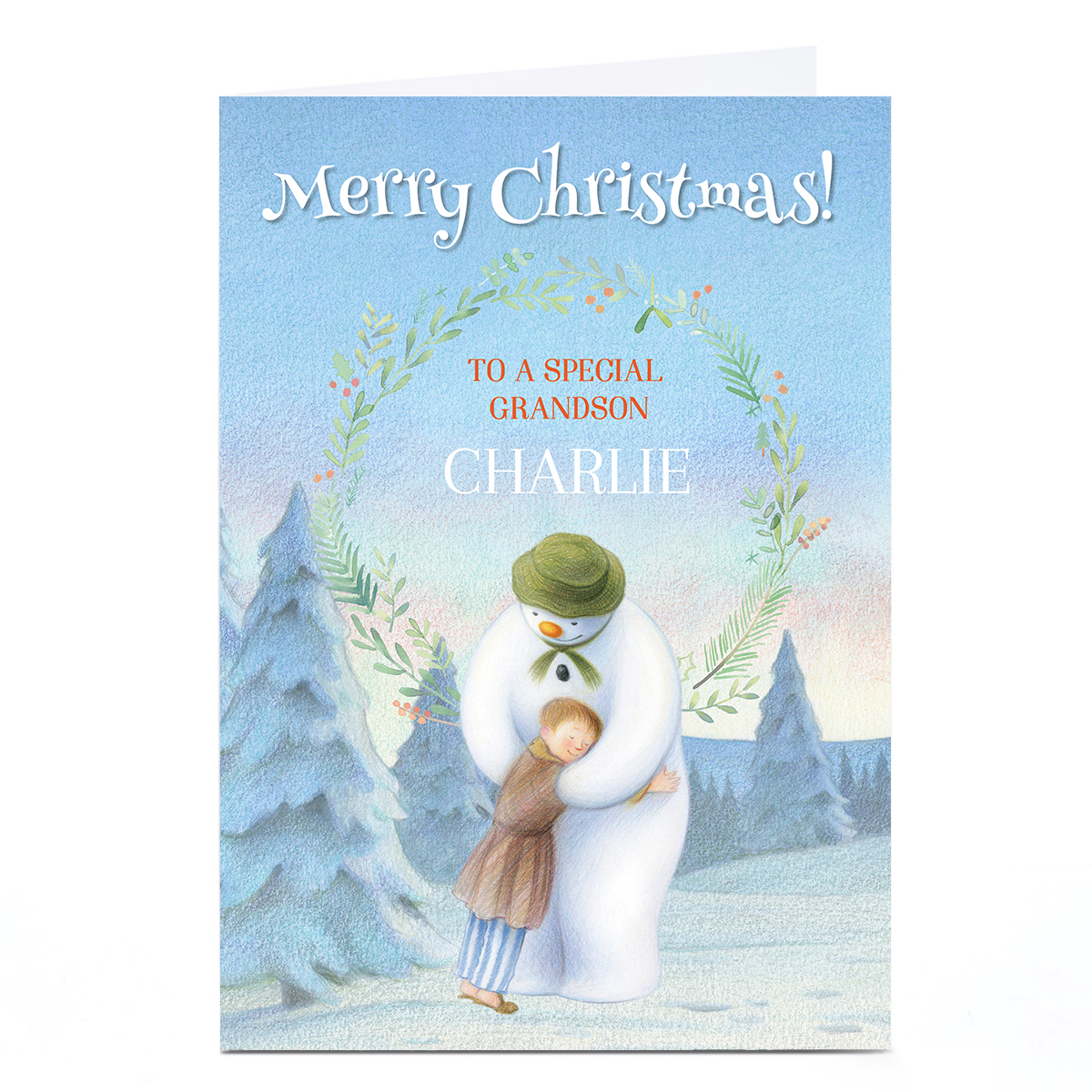 Personalised Snowman Christmas Card - Grandson