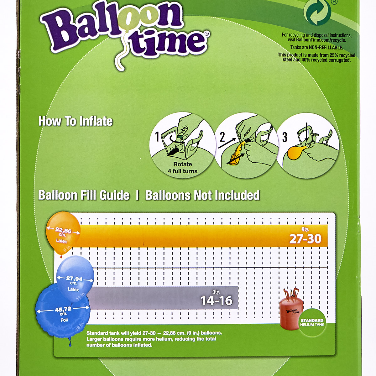 Helium Gas Canister - Fills Up To 30 Balloons*