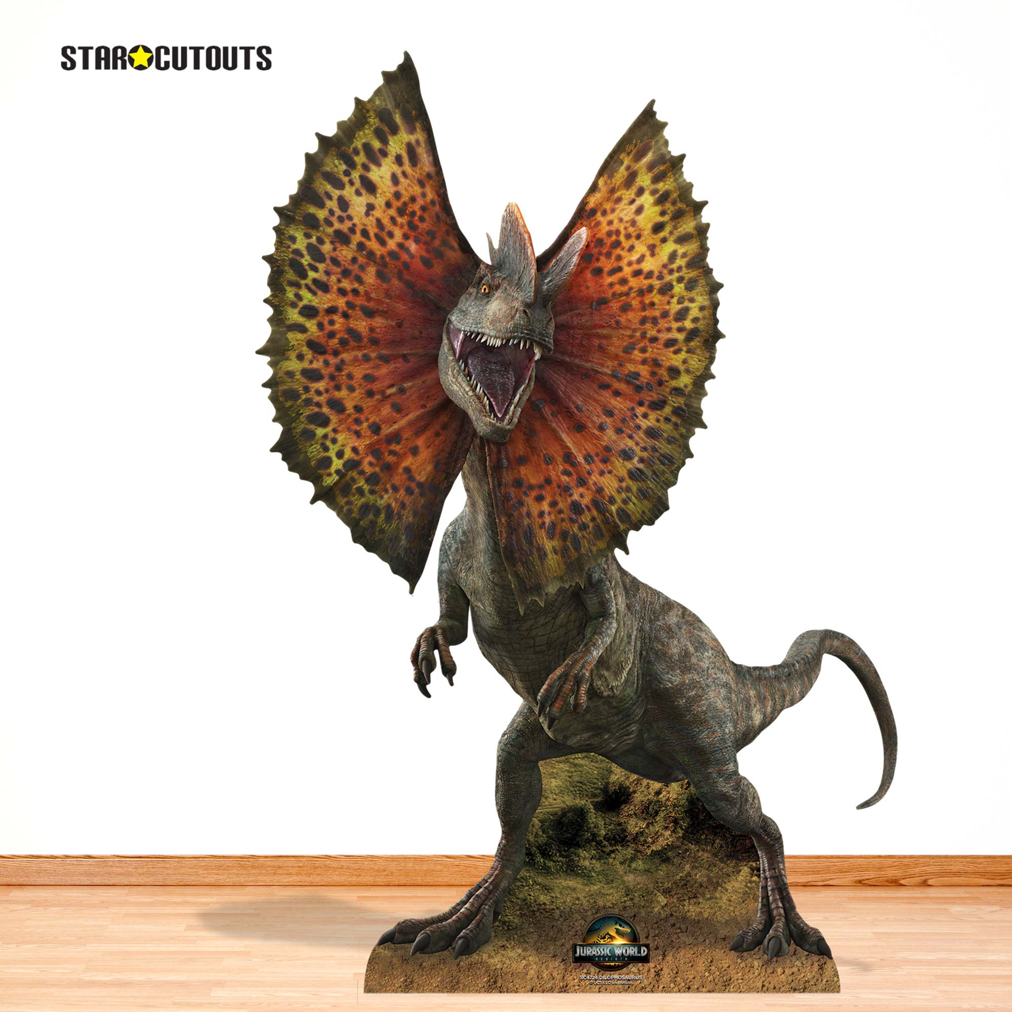 Dilophosaurus Dinosaur Jurassic World Rebirth Cardboard Cutout
