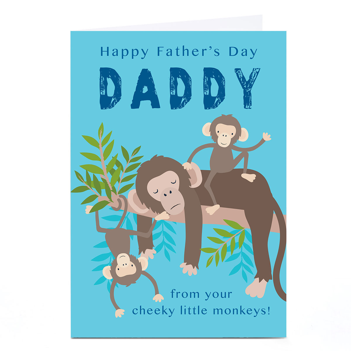 Personalised Klara Hawkins Father's Day Card - Daddy Cheeky Monkeys 