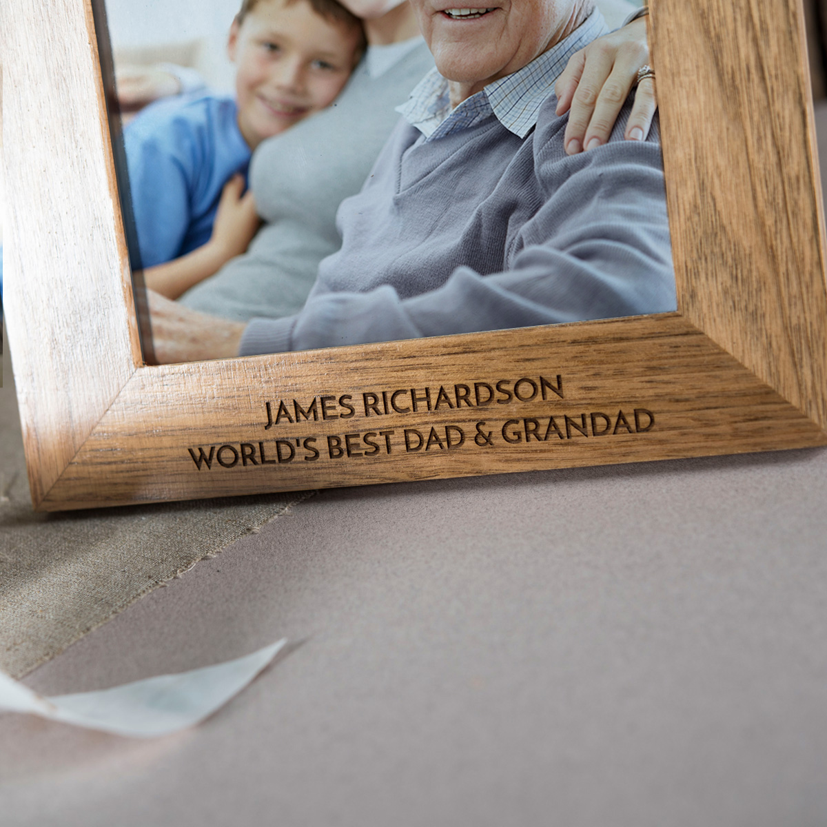 Personalised Wooden Photo Frame - Remembered