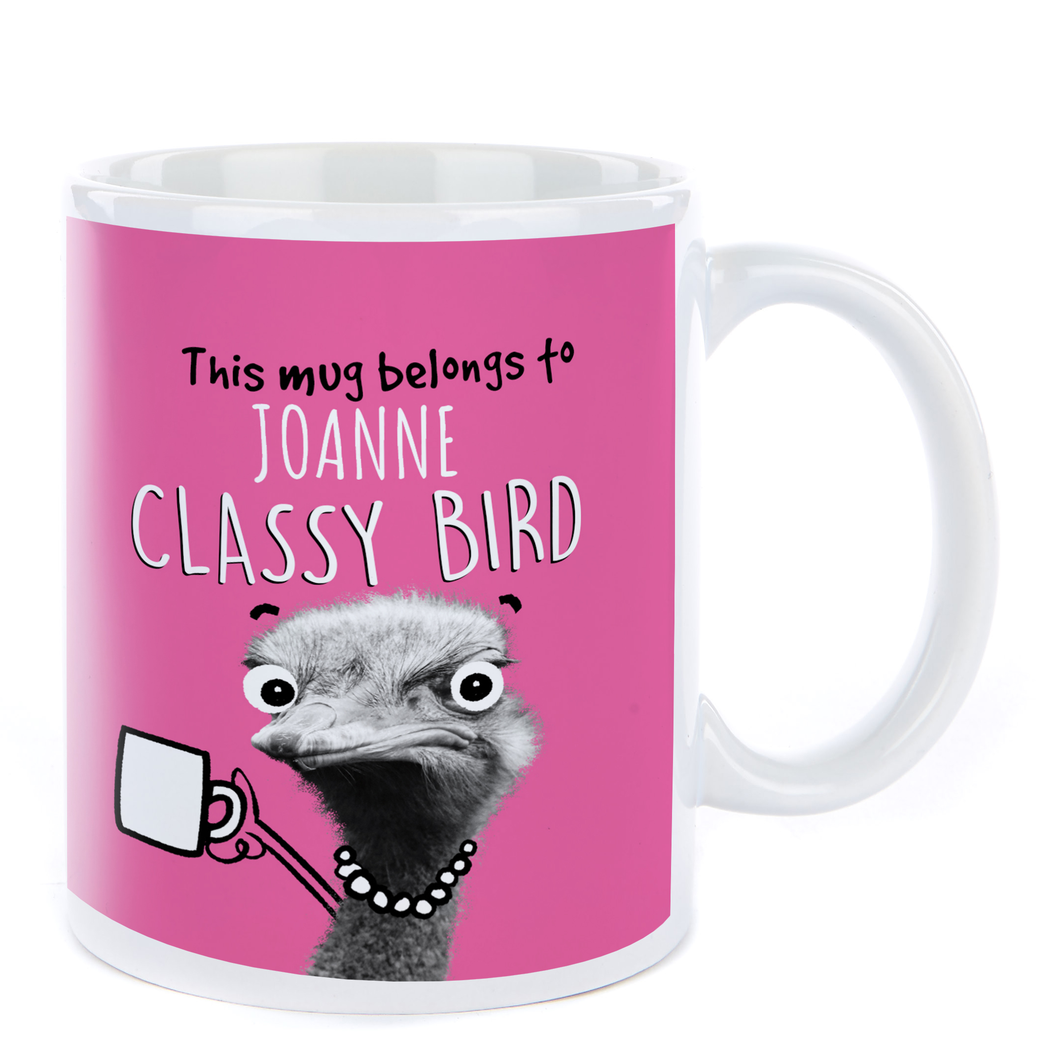 Personalised Pink Pet Shop Mug - Classy Bird
