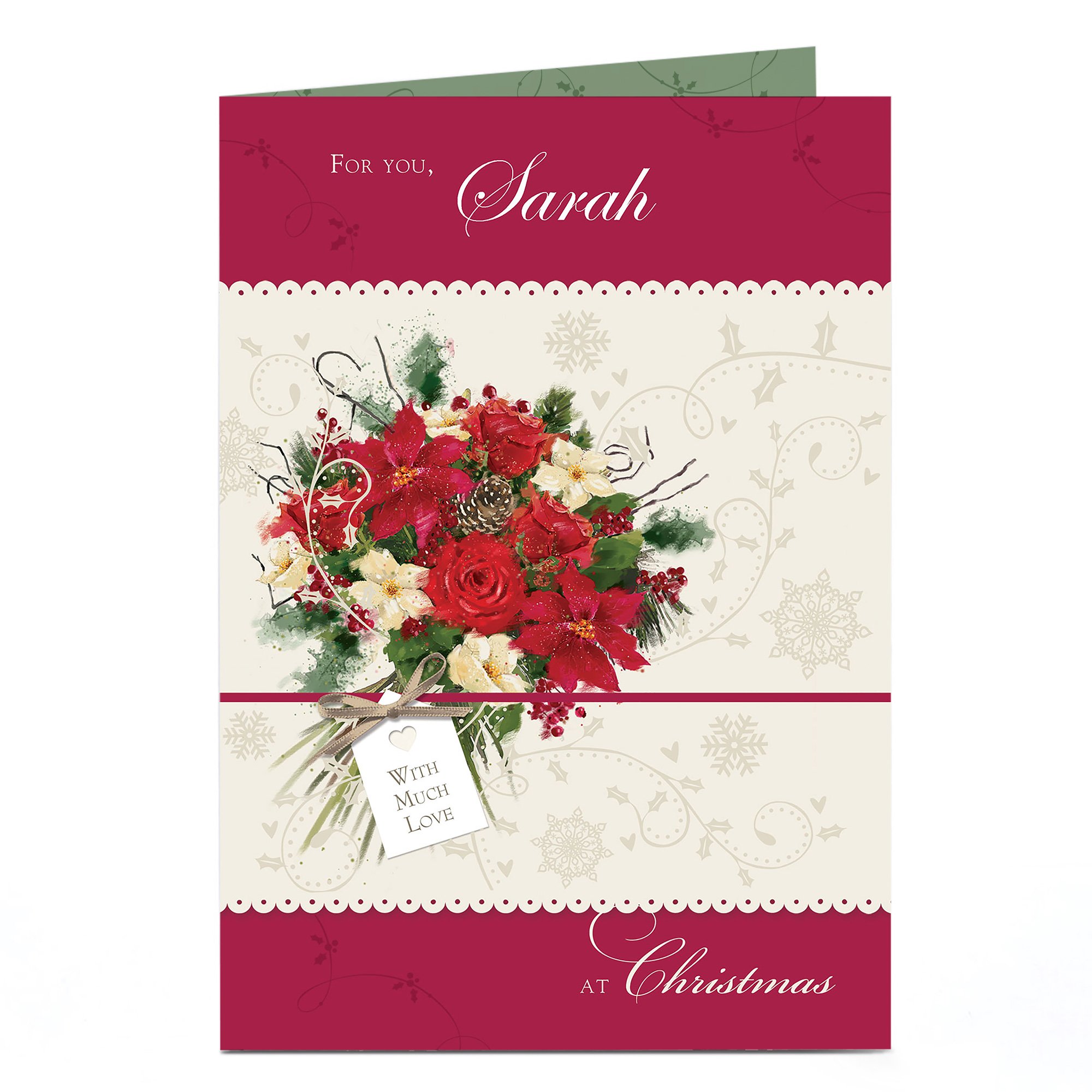 Personalised Christmas Card - Traditional Bouquet