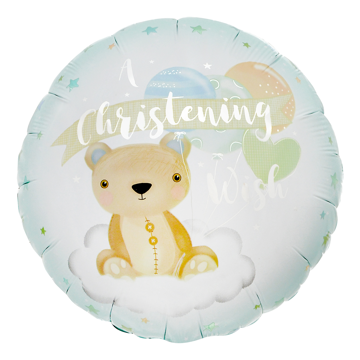 Blue Bear Christening 18-Inch Foil Helium Balloon