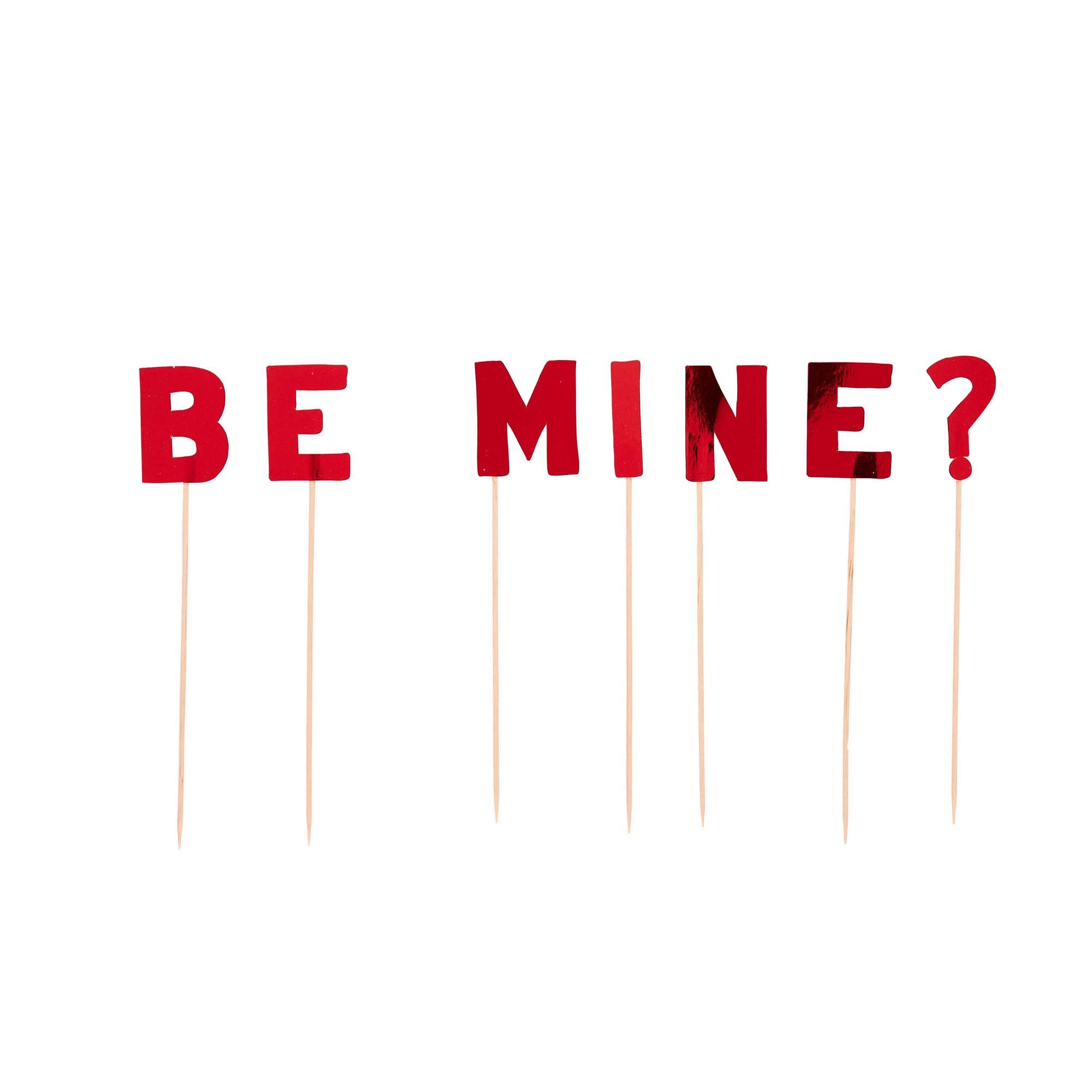 Red Be Mine Card Cake Topper