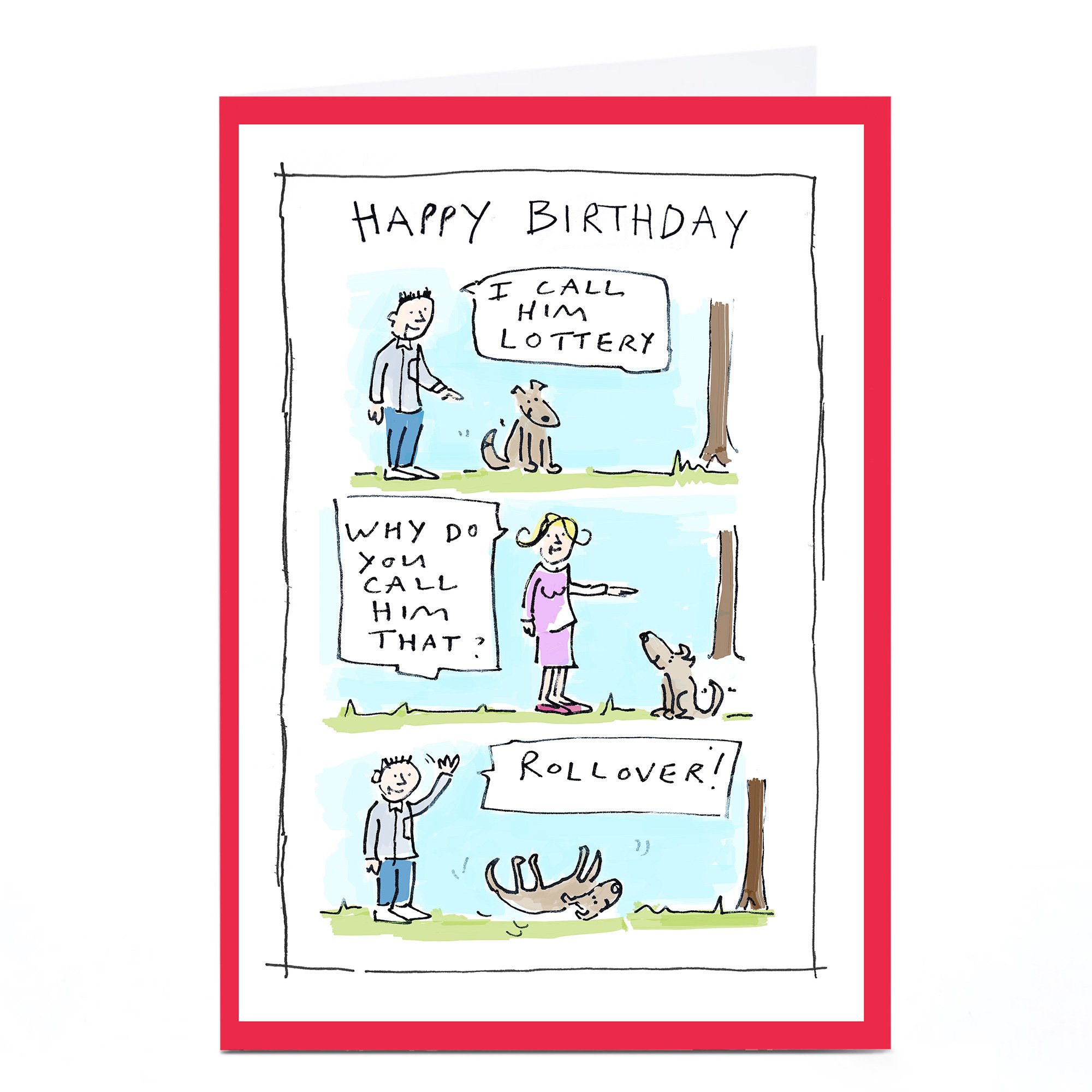 Personalised Vicar Of Scribbly Card - I Call Him Lottery...