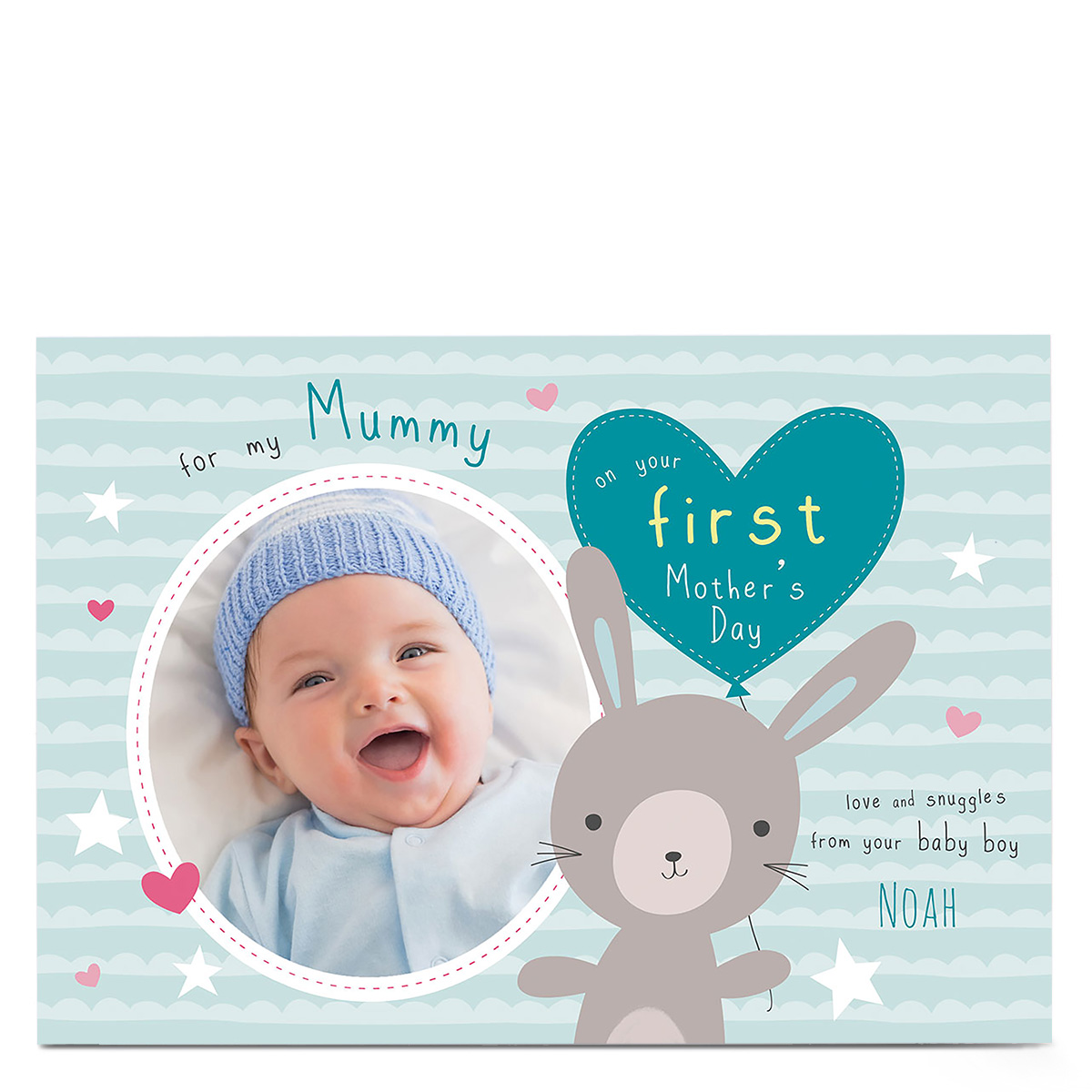 Photo Upload Mother's Day Card - First Mother's Day Blue