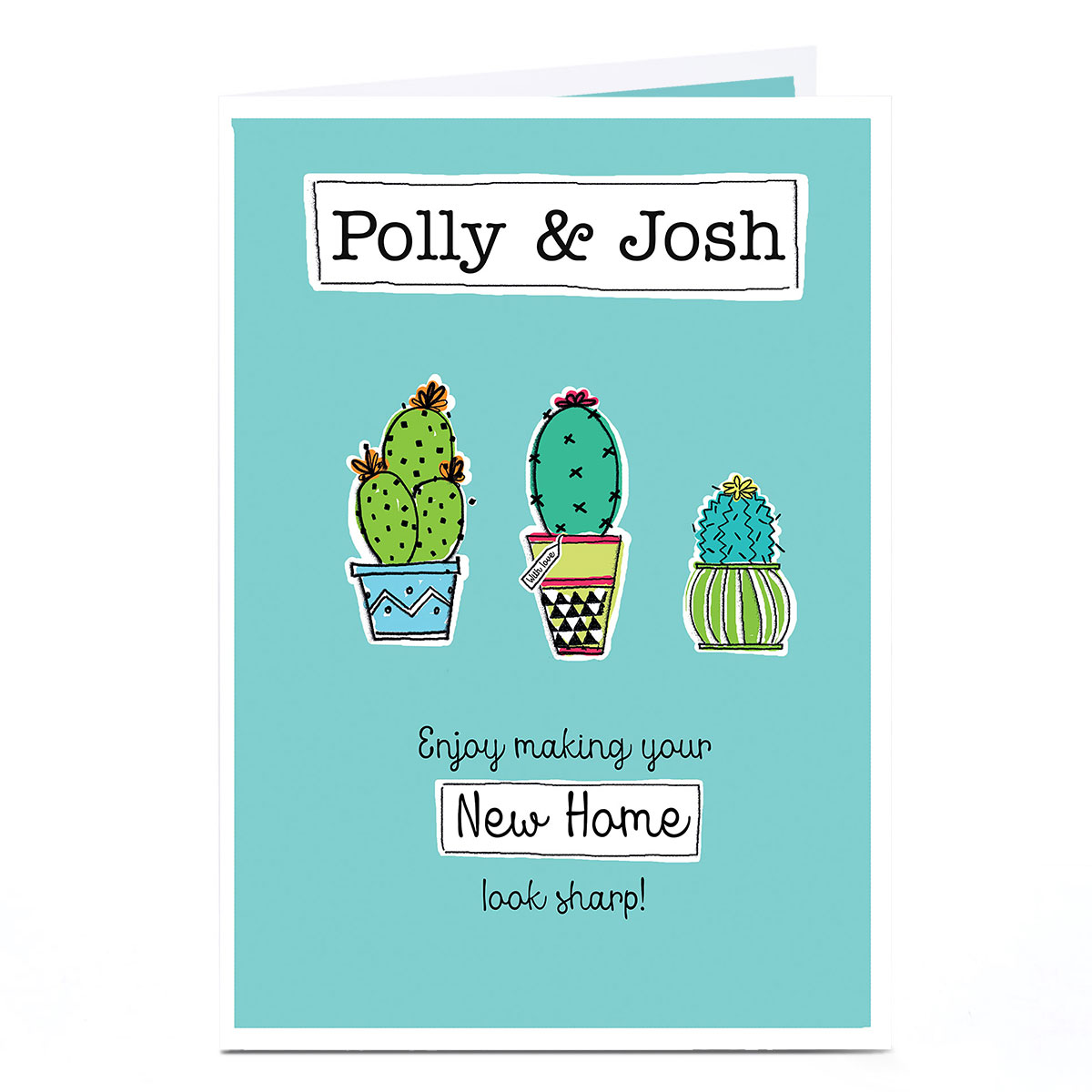 Personalised New Home Card - Three Cactuses