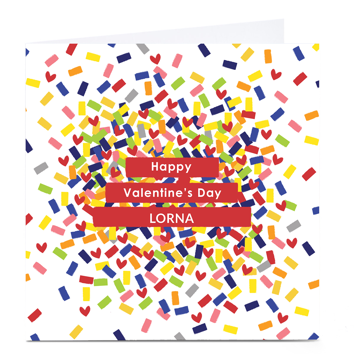 Personalised Valentine's Day Card - Colourful Confetti