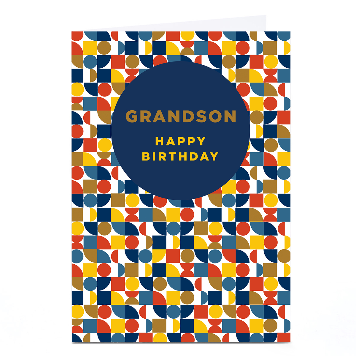 Birthday Card - Bright Geometric, Grandson