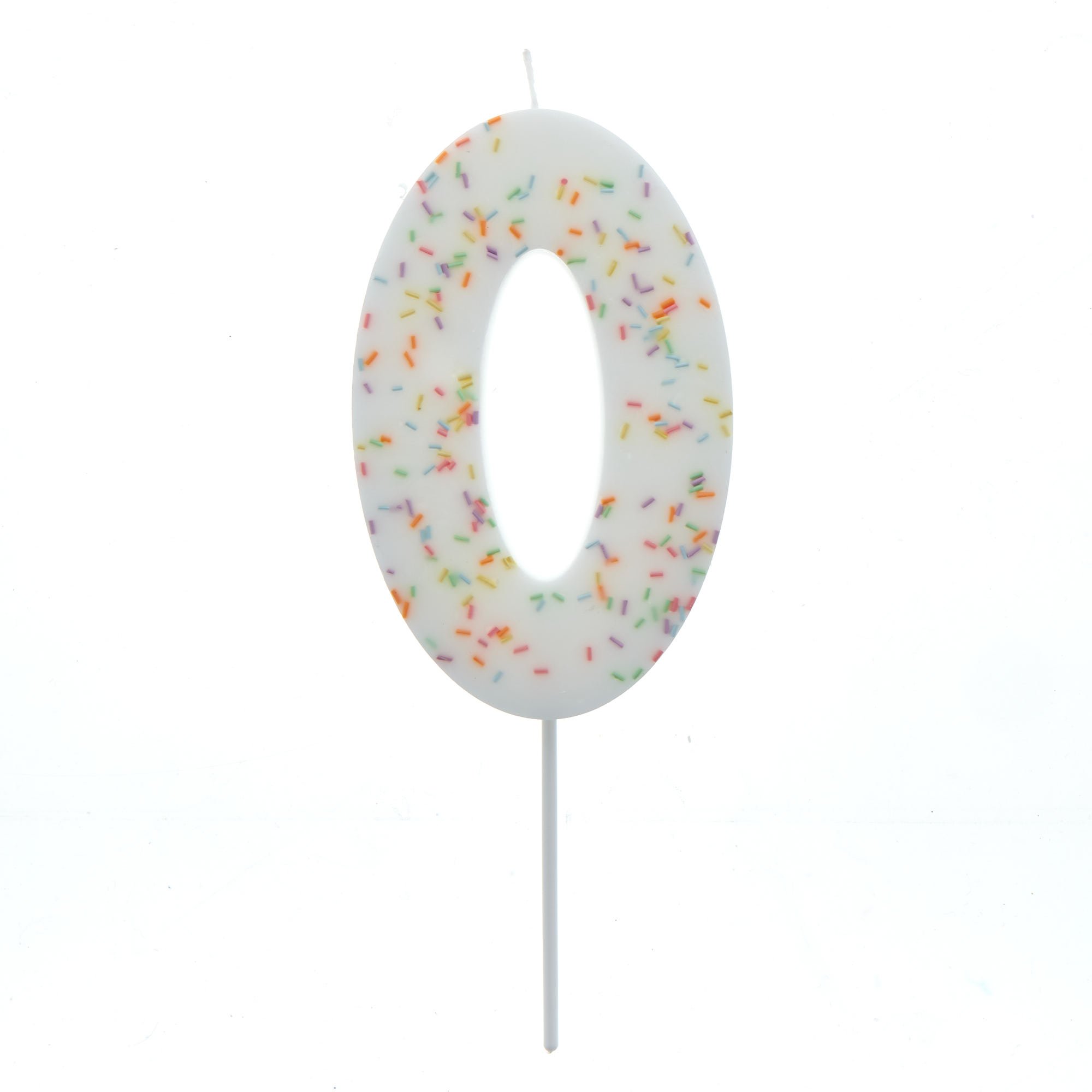 Jumbo Number '0' Sprinkle Candle 