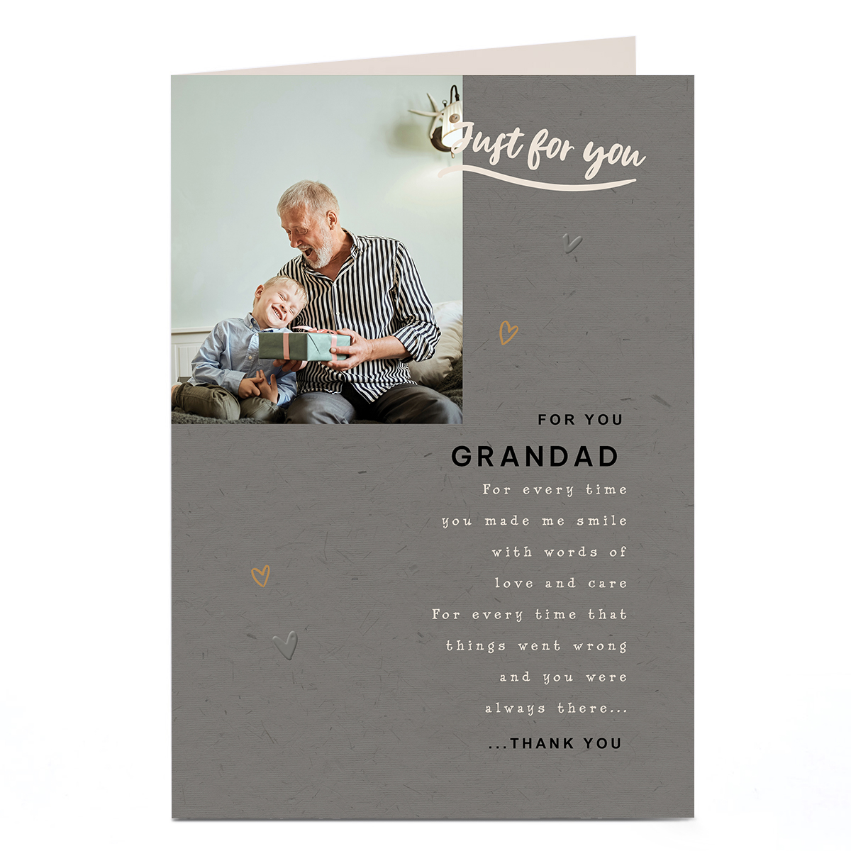 Photo Father's Day Card - Just For You Grandad Poem