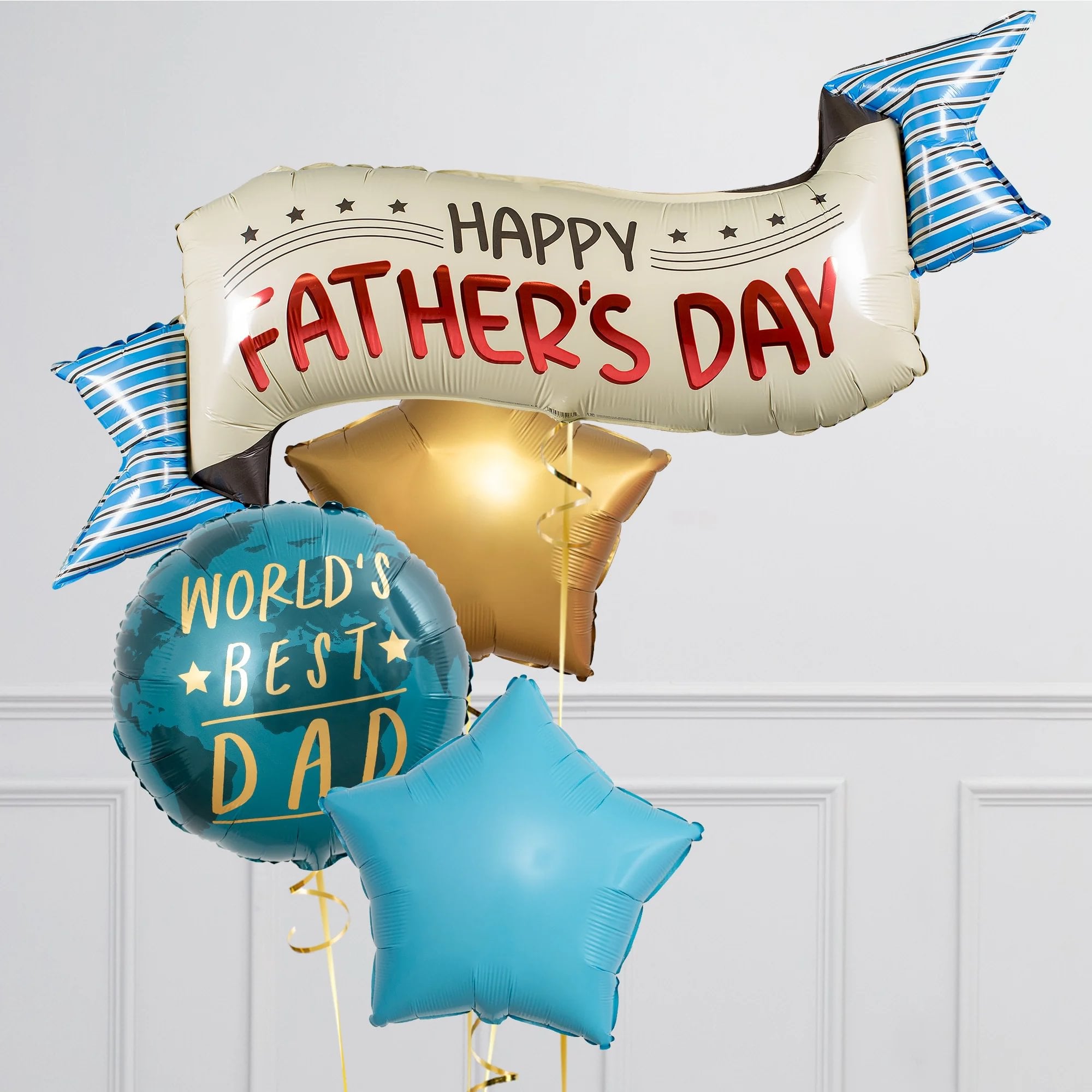 Happy Father's Day Supershape & Foil Balloon Package - Delivered Inflated!