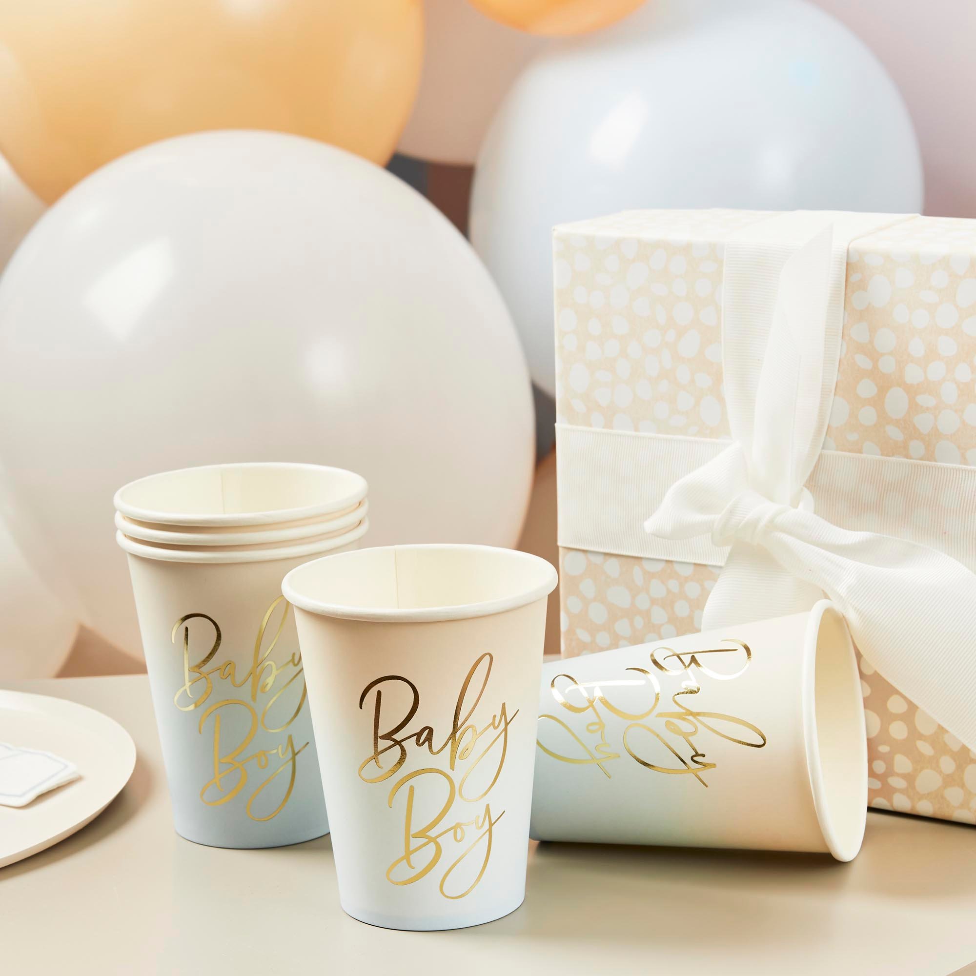 Blue Baby Boy Paper Cups - Pack of 8