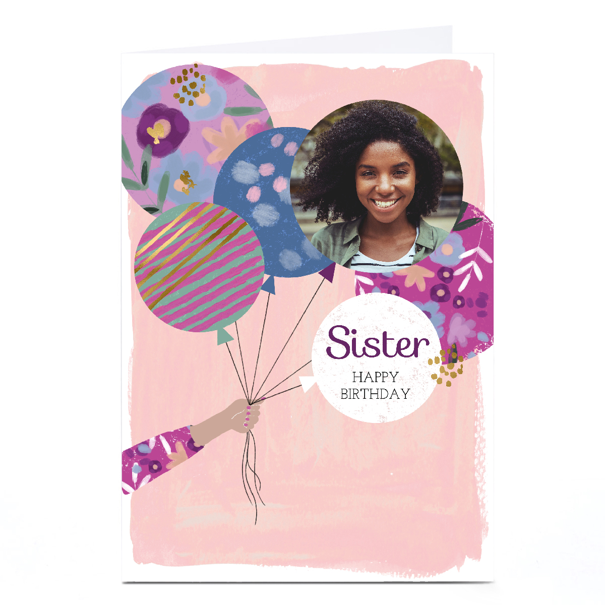 Photo Kerry Spurling Birthday Card - Party Balloons, Sister