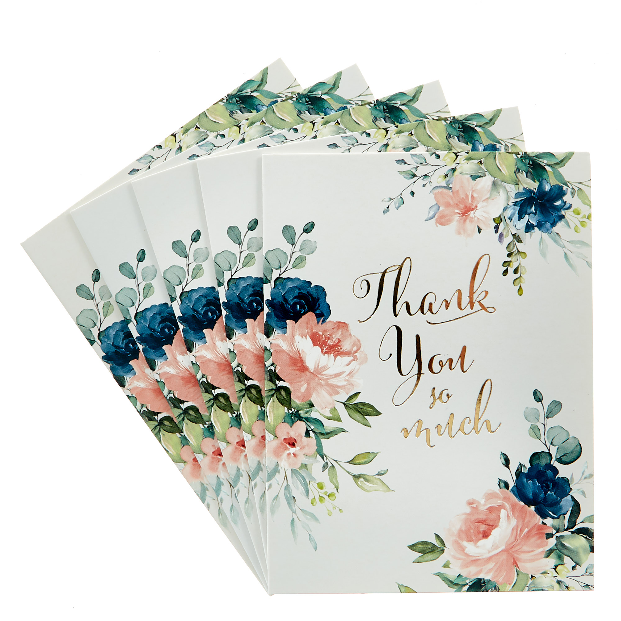 Thank You So Much Floral Cards - Pack Of 12