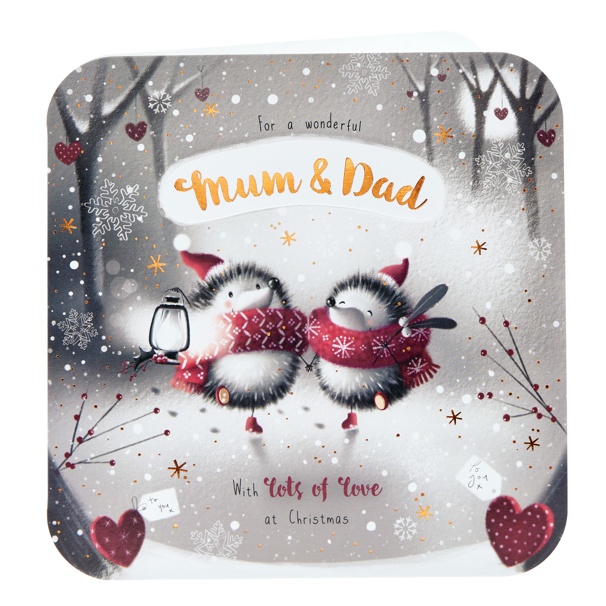 Mum & Dad Hedgehogs Christmas Card