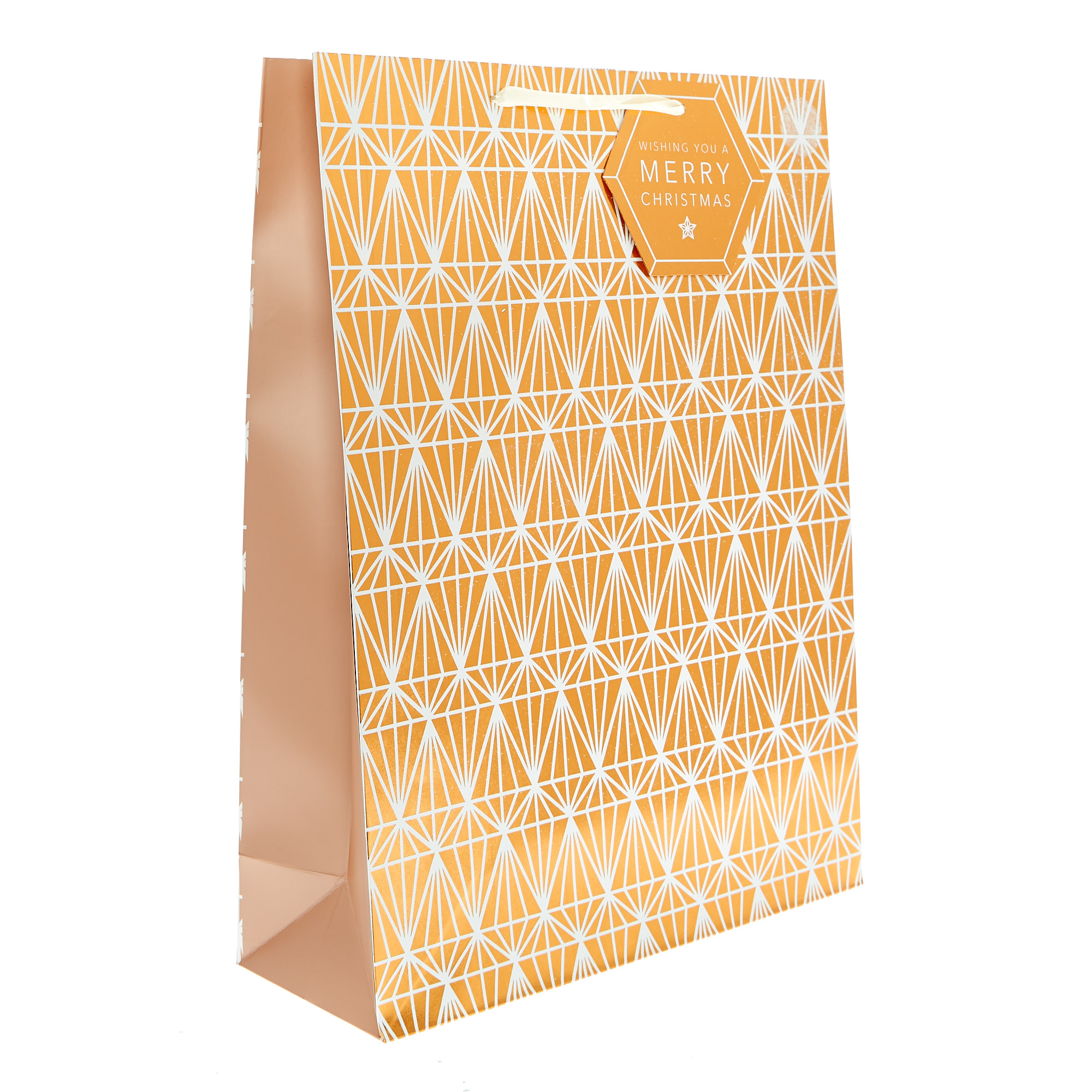 Extra Large Portrait Copper Diamonds Christmas Gift Bag