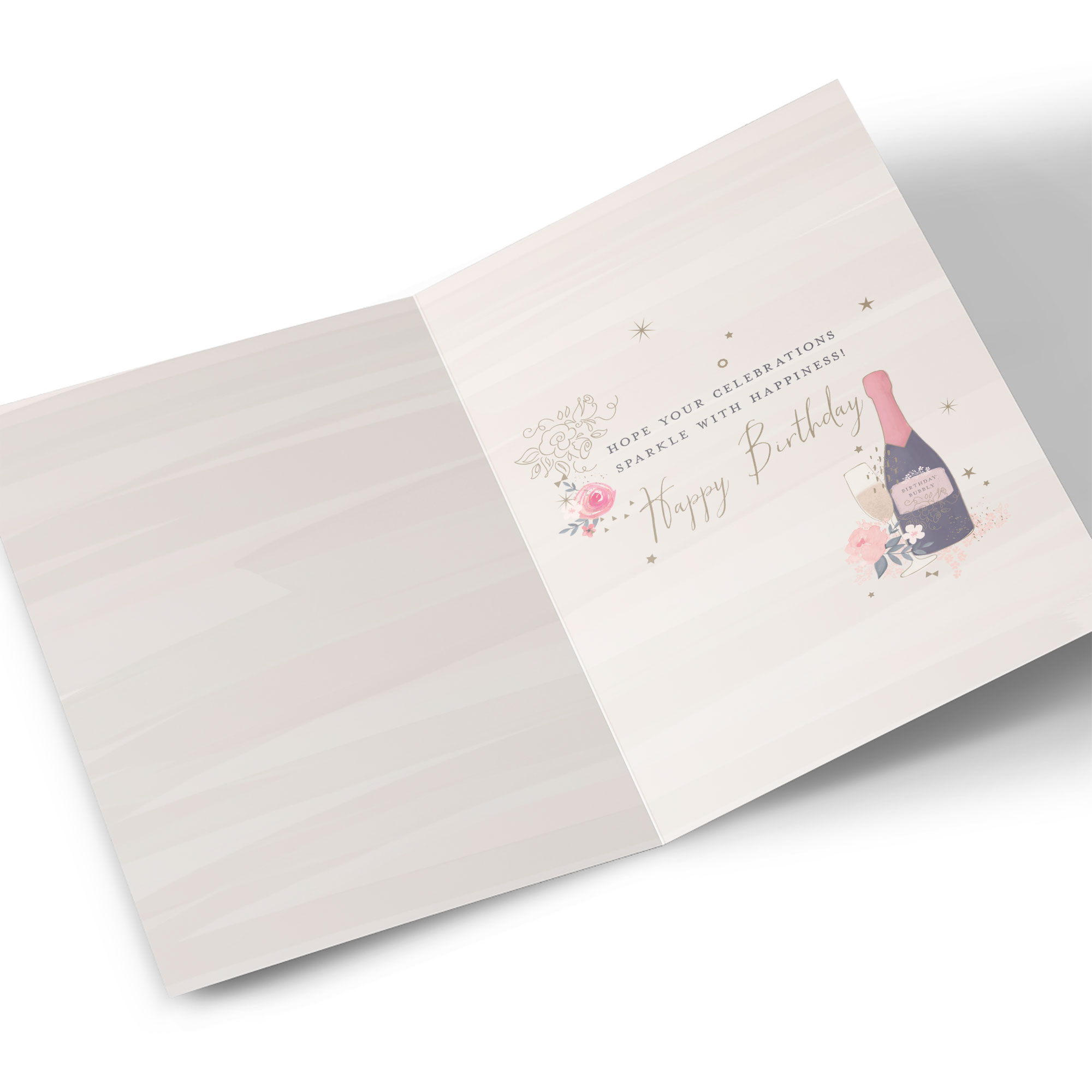 Birthday Card - Sparkle Champagne and Cake, Niece
