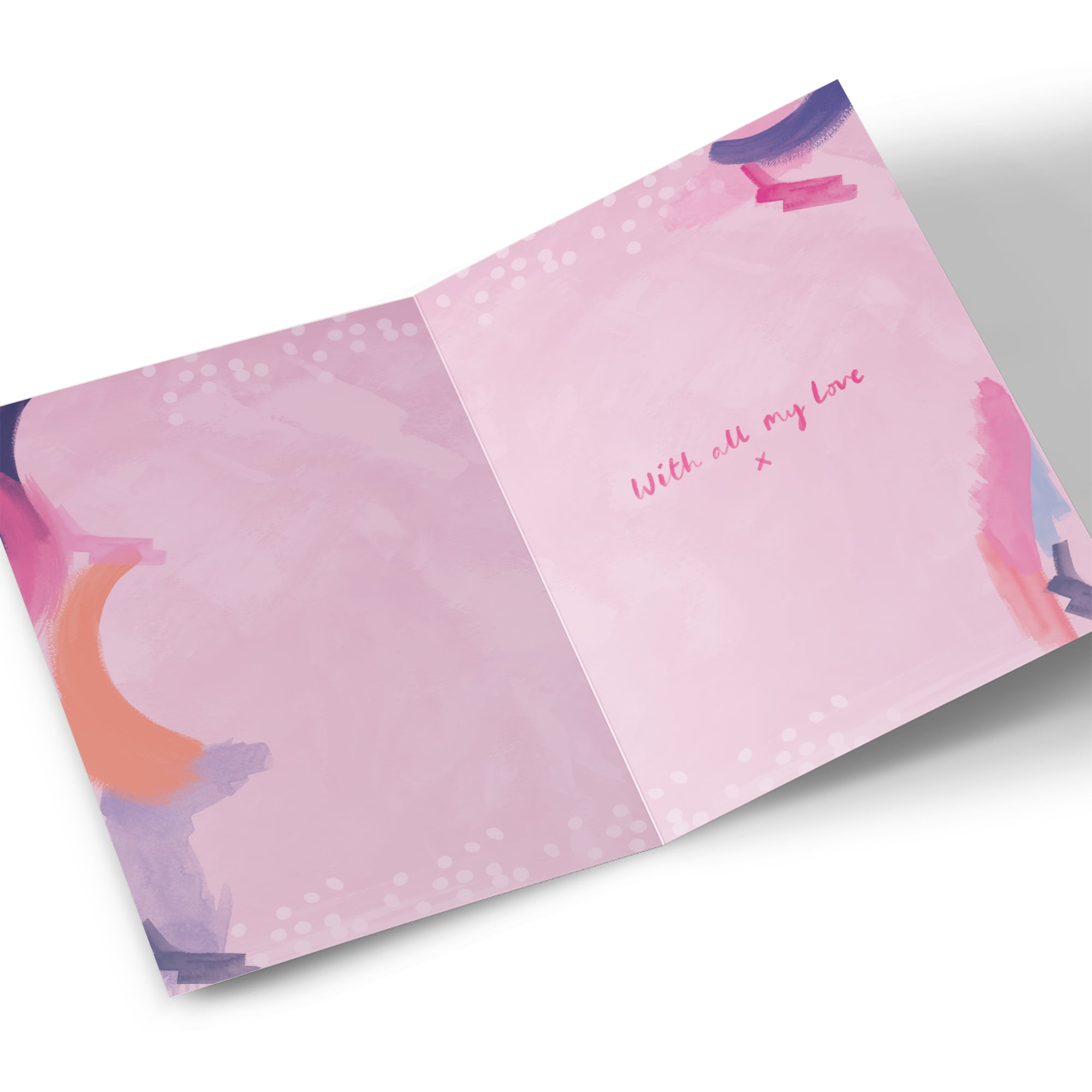 Birthday Card - Abstract Pink Orange Balloons, Wife
