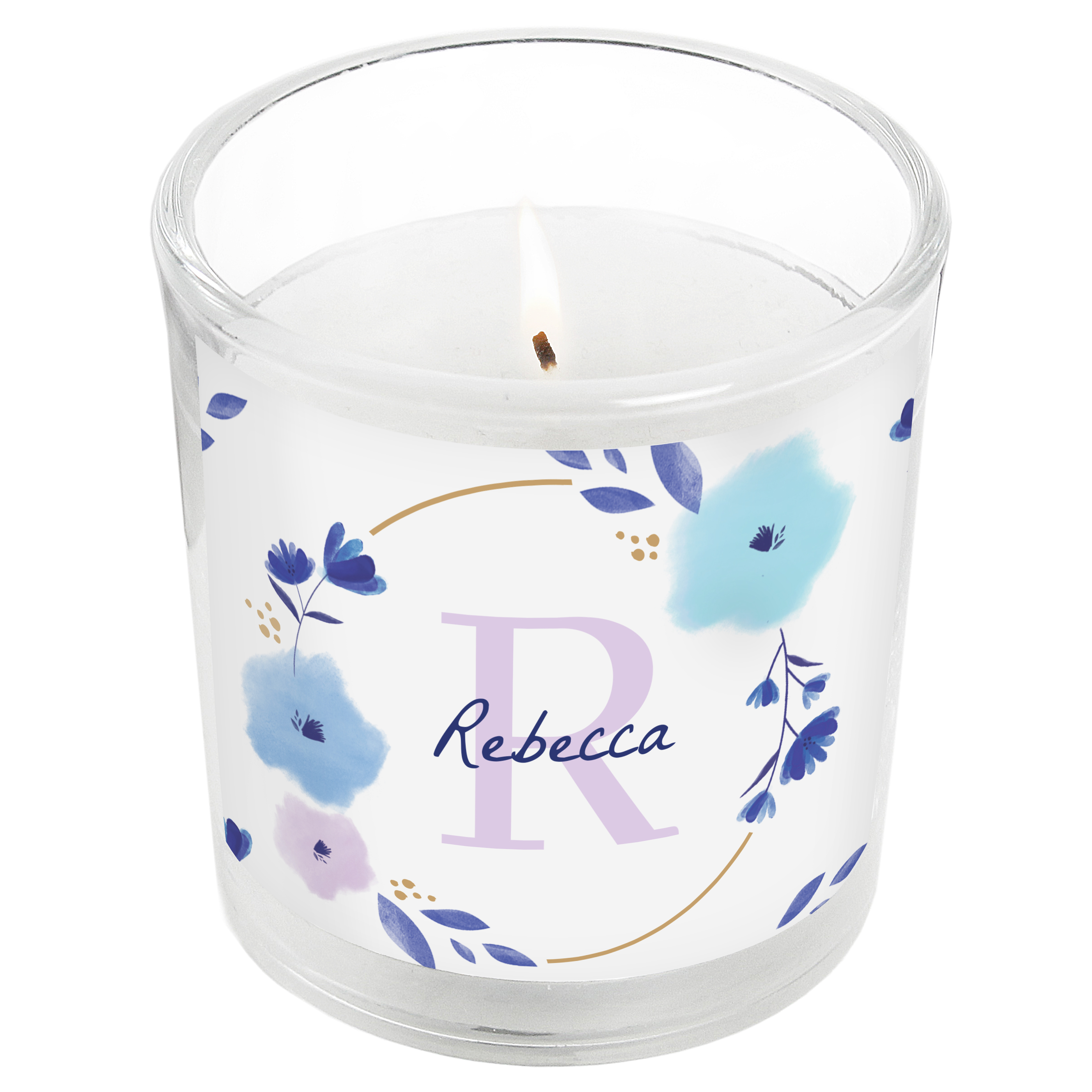 Personalised Floral Initial Small Candle Jar