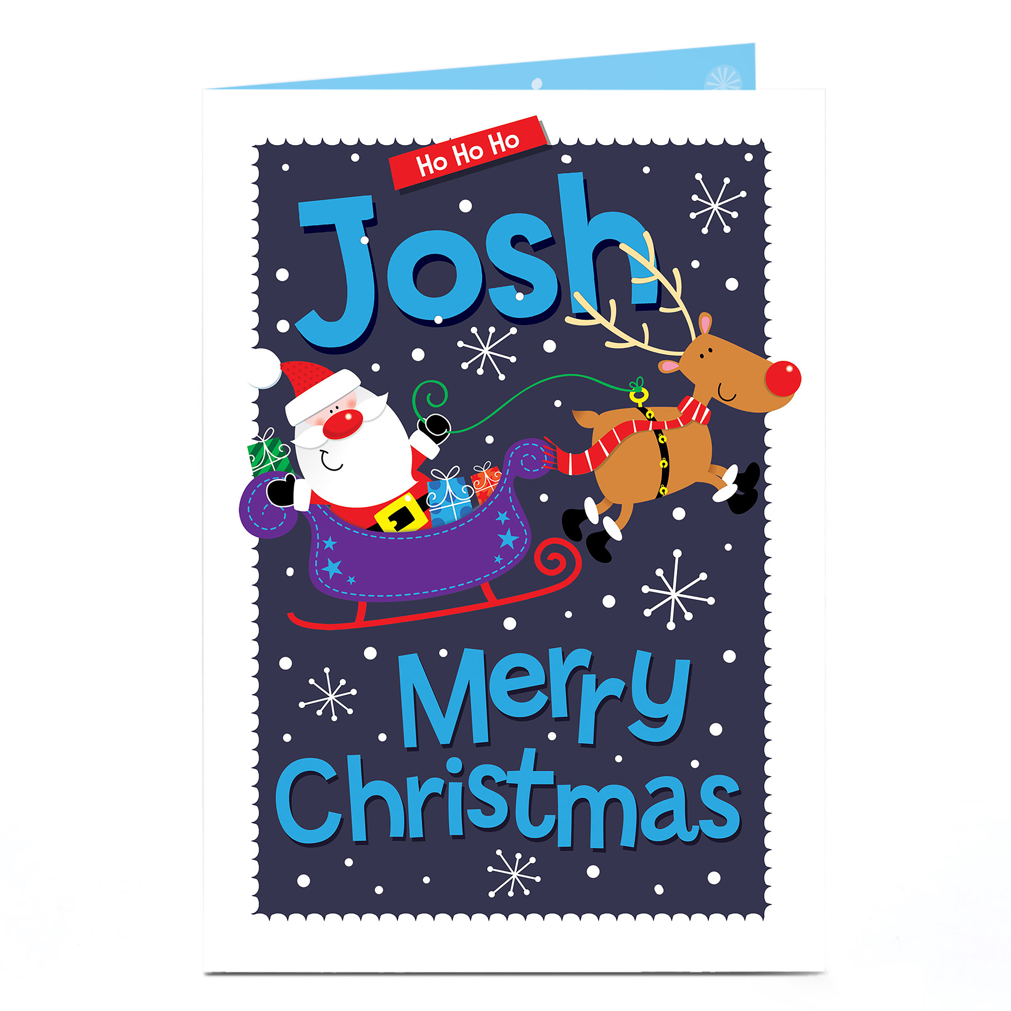 Personalised Christmas Card - Ho Ho Ho, Santa's Sleigh