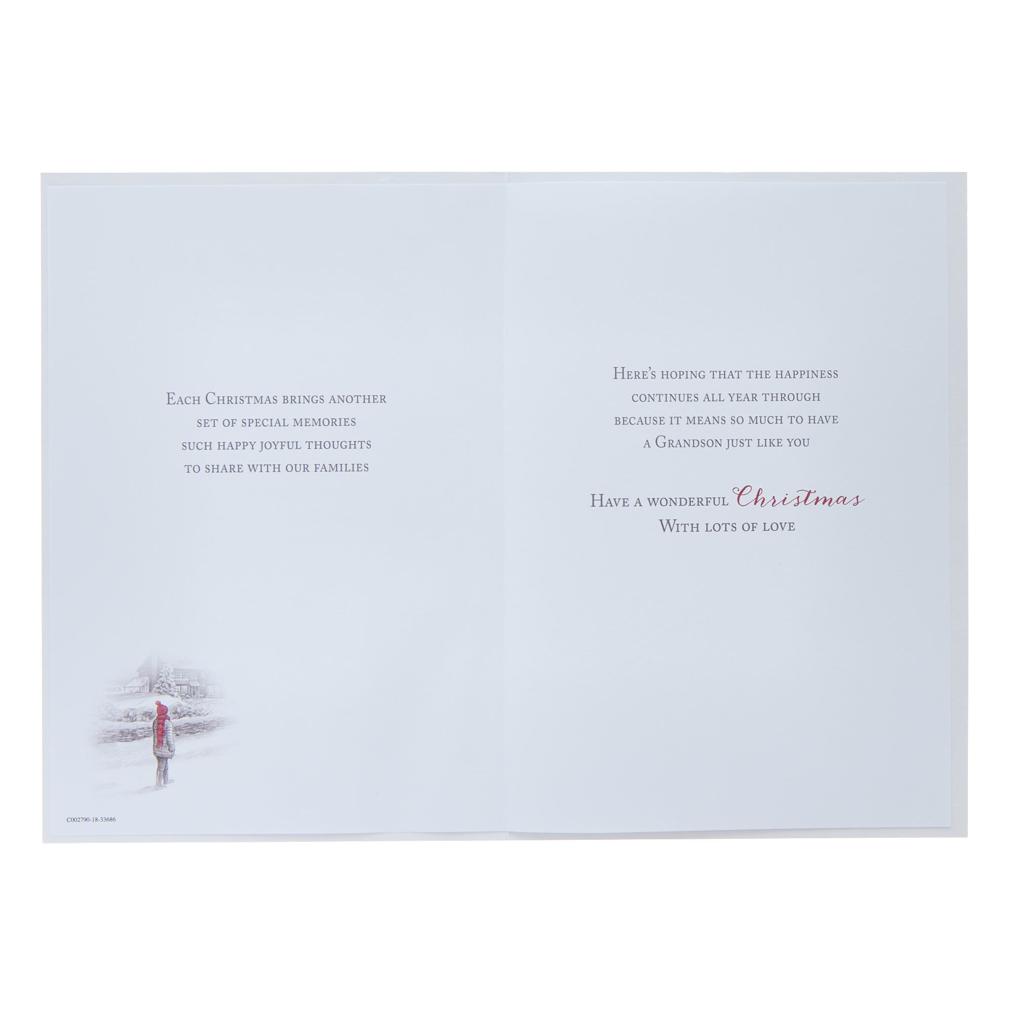 Grandson With Best Wishes Christmas Card