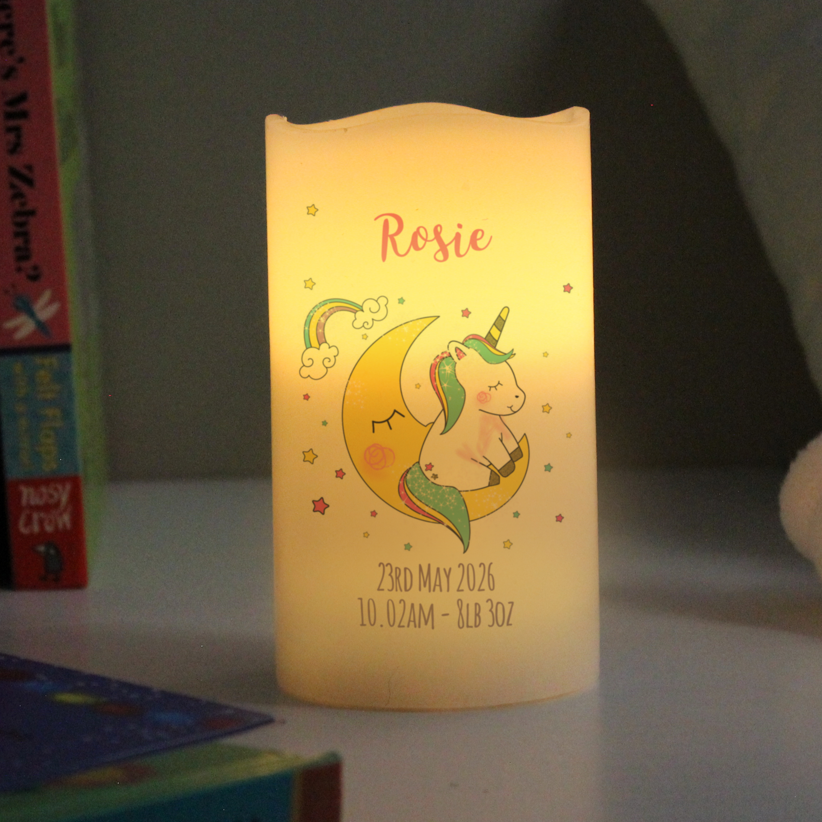 Personalised Baby Unicorn Nightlight LED Candle