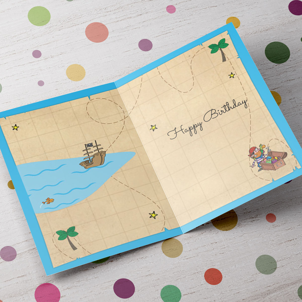 Personalised Birthday Card - Treasure Island